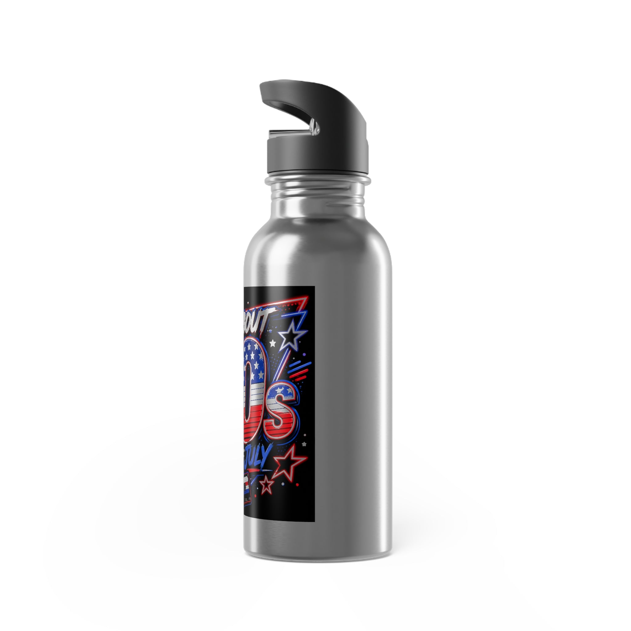 20oz Stainless Steel Water Bottle — "All About 80s" 4th of July Patriotic Straw Bottle