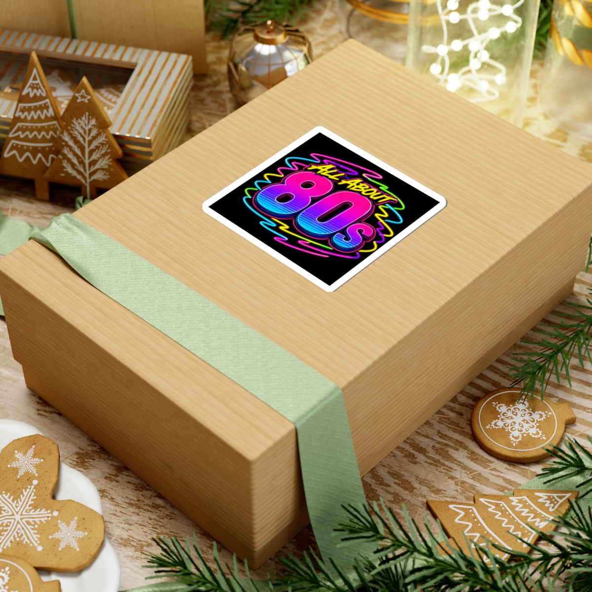 Kiss-Cut Sticker — All About 80s Neon Retro Design