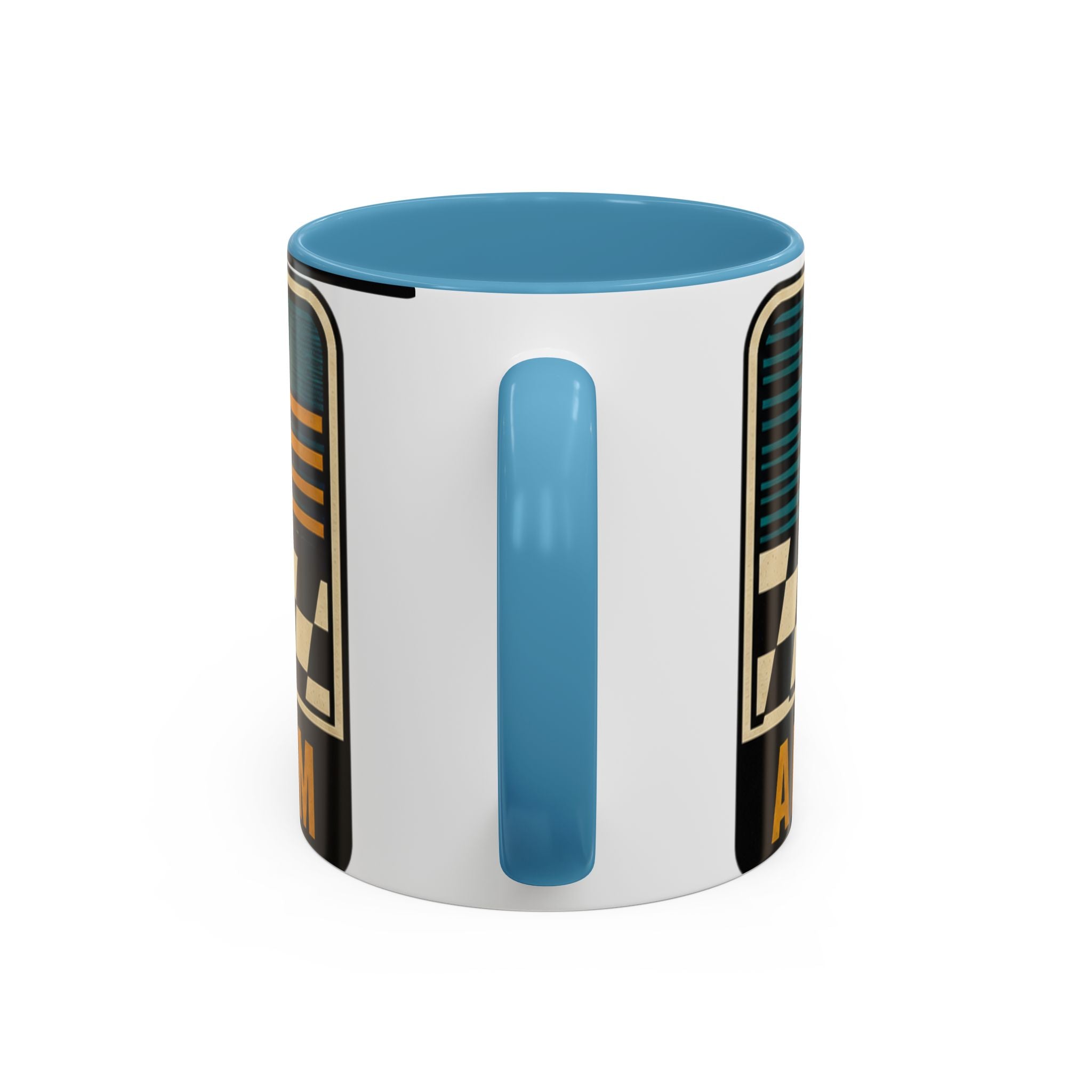 Route 66 Retro Checkerboard Coffee Mug — Vintage Road Trip 11/15oz Accent Mug