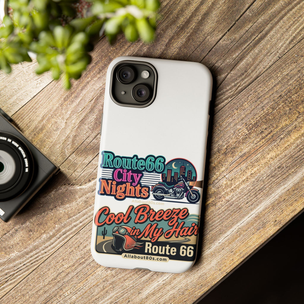 Phone Case — Route 66 City Nights Motorcycle Design