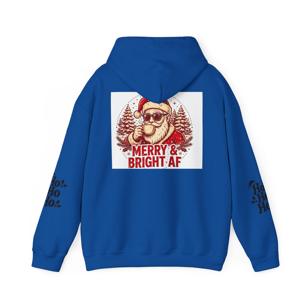 Merry & Bright AF Christmas Santa Hoodie