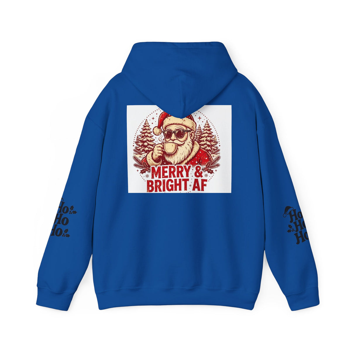 Merry & Bright AF Christmas Santa Hoodie