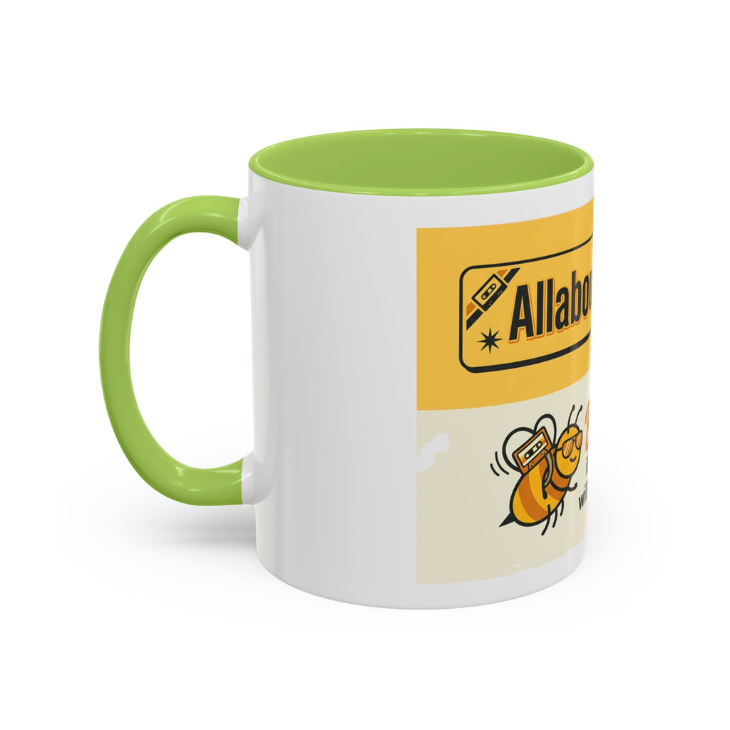 AllAbout80s 'Beecause' Accent Coffee Mug – Retro 80s Bee Design (11/15oz)