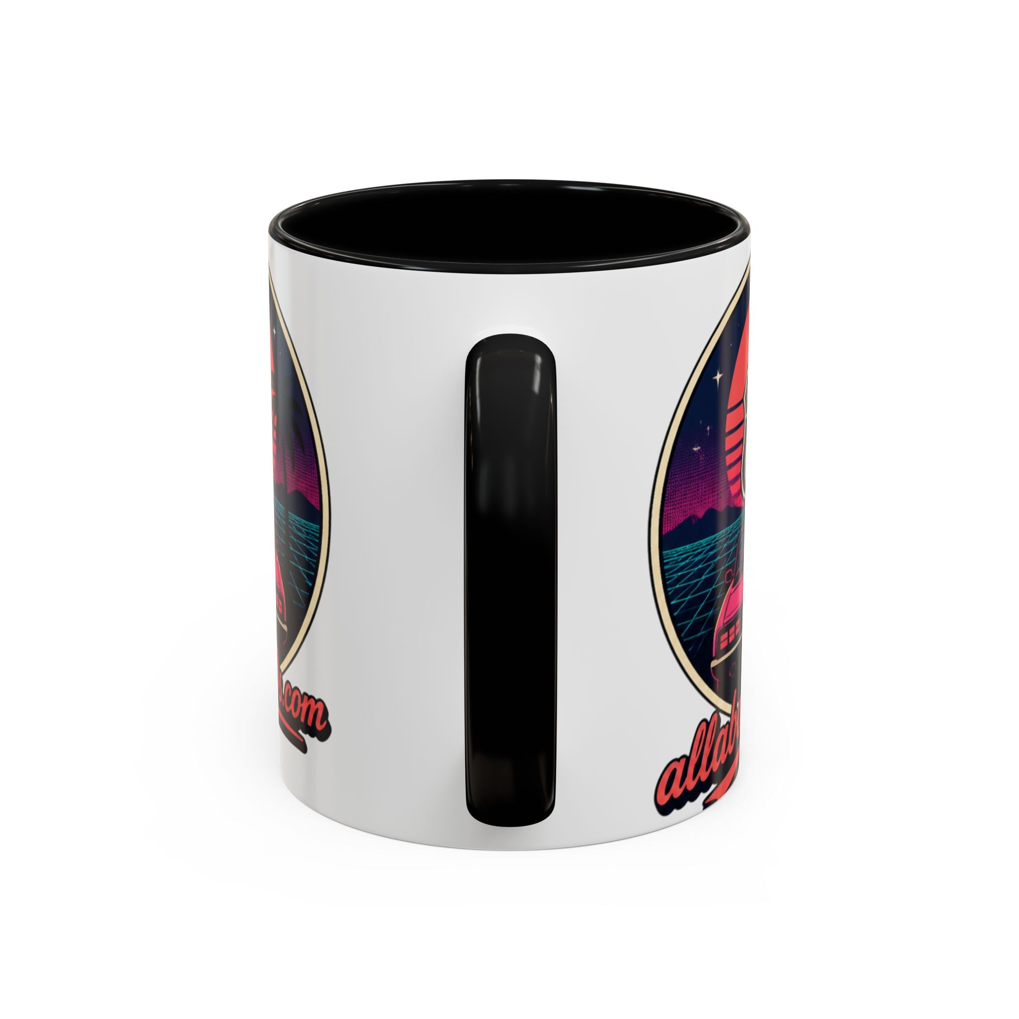 Route 66 Retro 80s Accent Coffee Mug — 'allabout80s' Vintage Sunset Design (11/15oz)