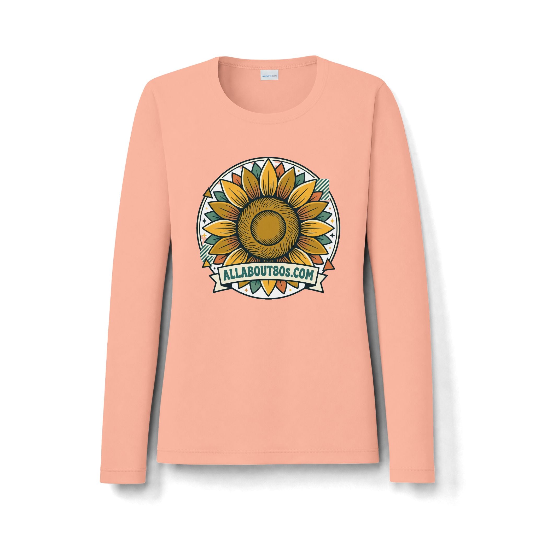 Women's Sunflower Graphic Long Sleeve — "allaboutbos.com" Logo Tee