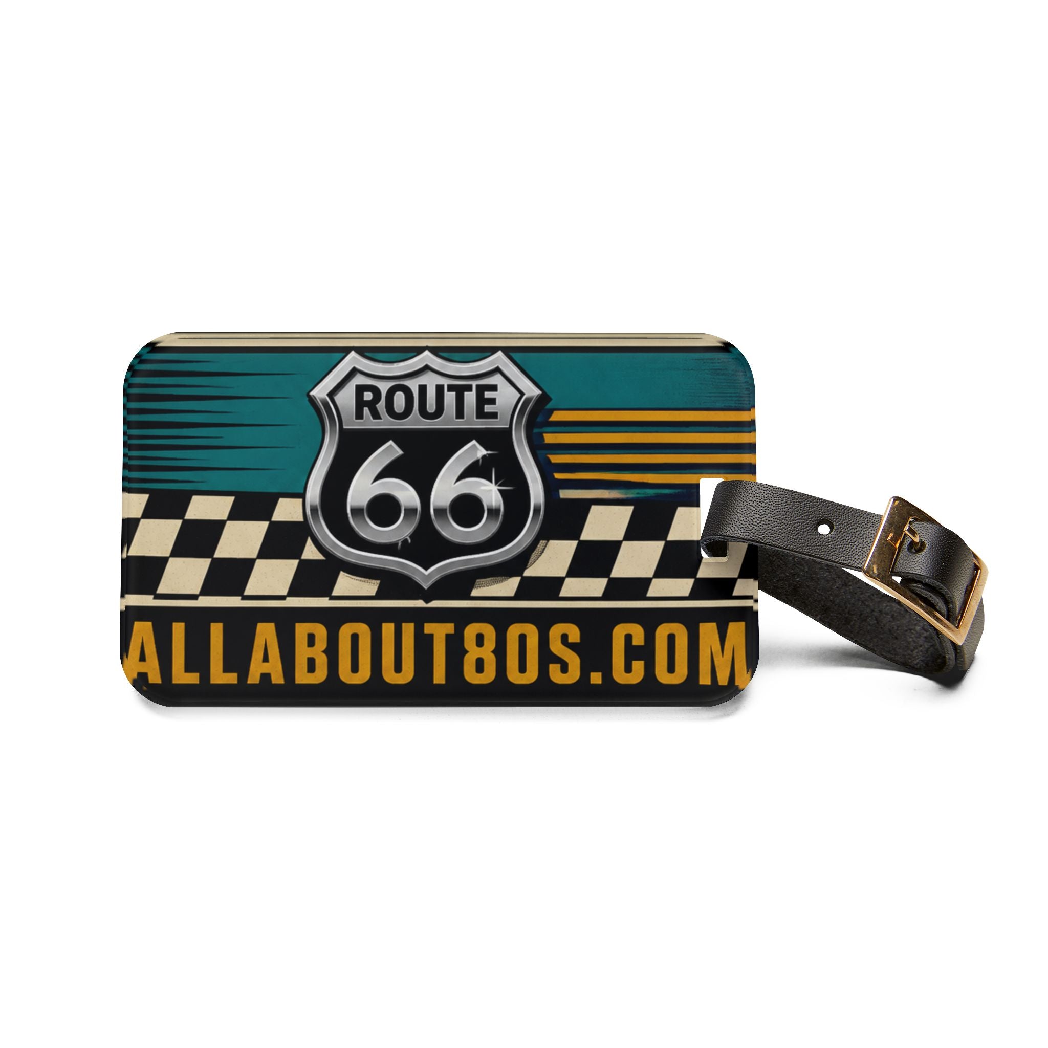 Route 66 Luggage Tag — Vintage Road Trip ID Tag (AllAbout80s.com)