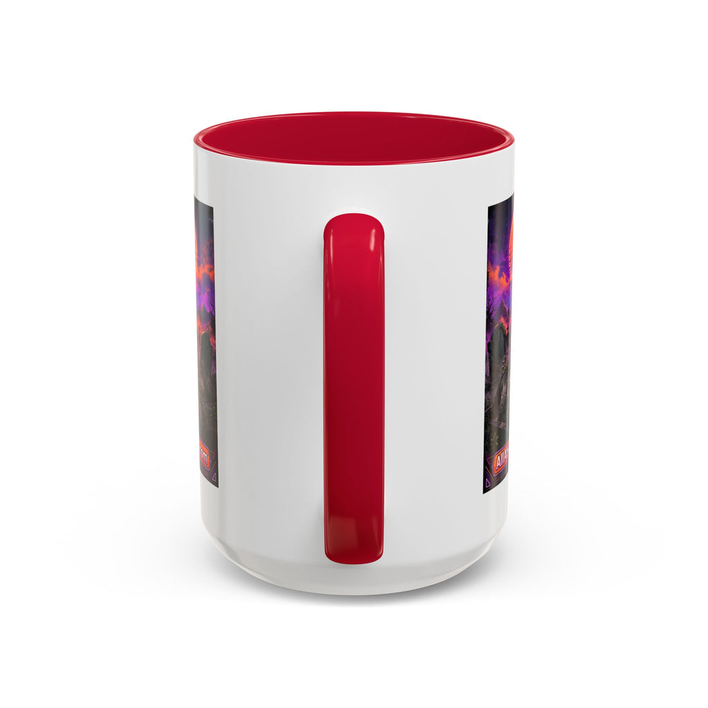 80s Retro Graveyard Sunset Mug — Vaporwave Neon Coffins Coffee Cup (11oz/15oz)