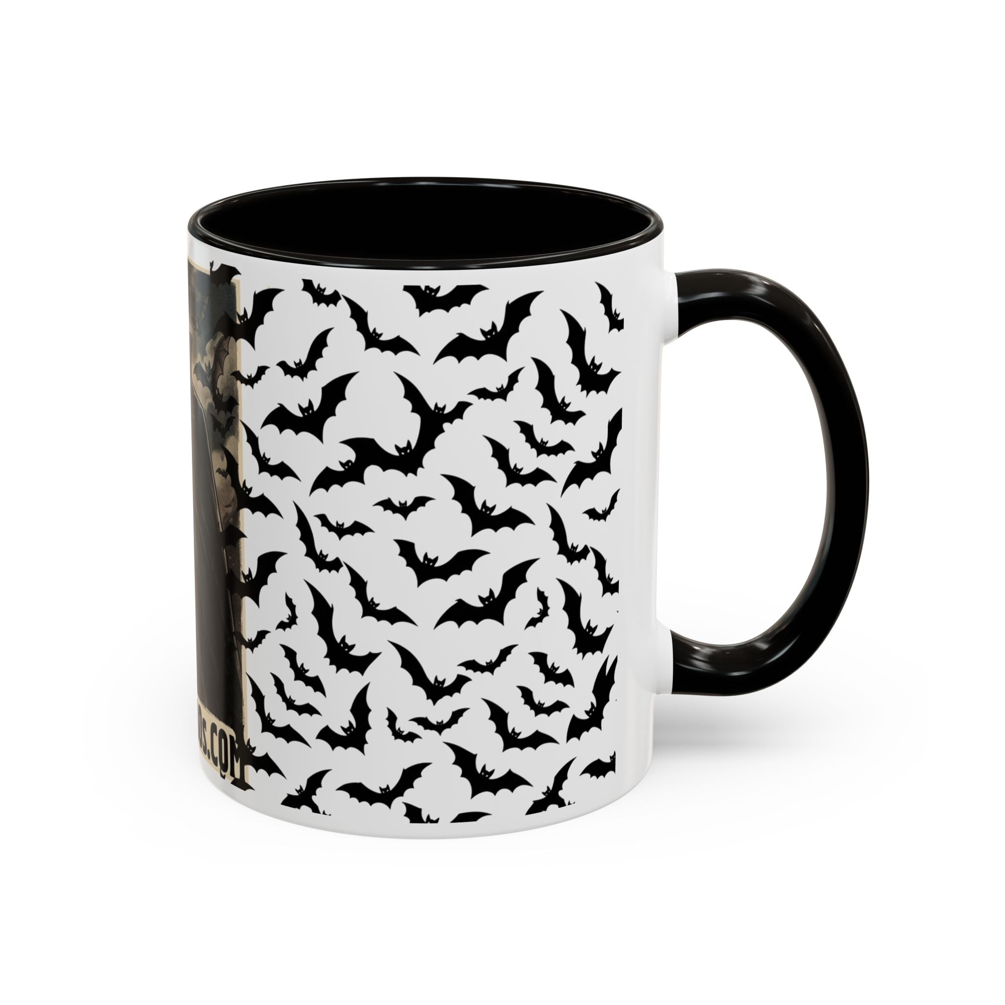 Vampire Dracula Bat Pattern Coffee Mug – Gothic Halloween 11oz/15oz