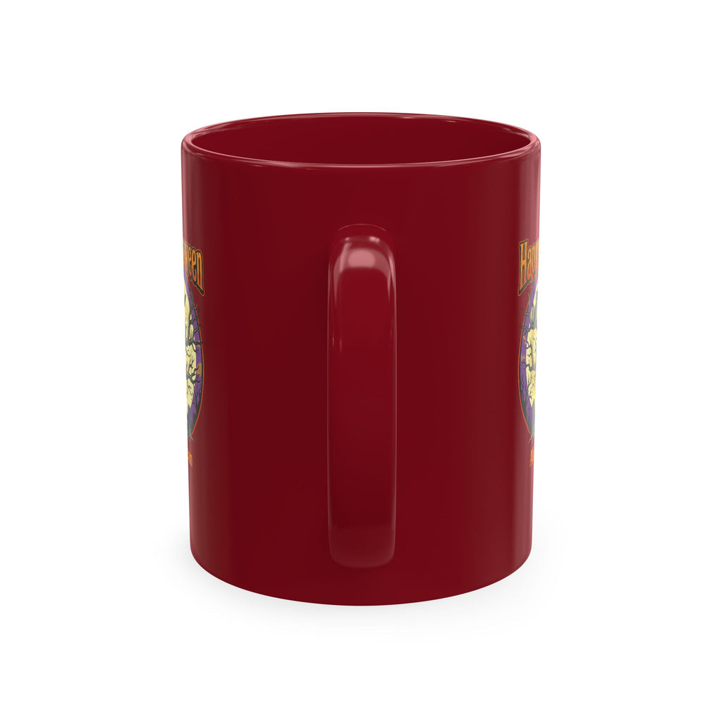 Happy Halloween Ceramic Mug — Spooky Tree & Moon Coffee Cup