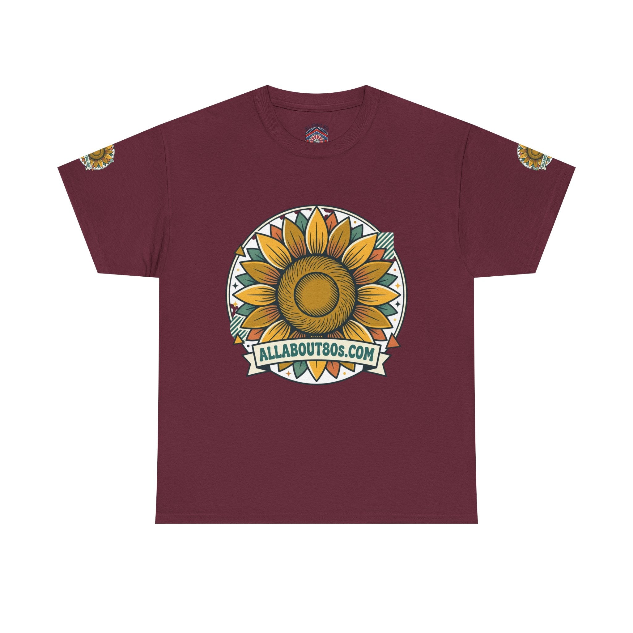 Sunflower Logo T-Shirt — AllAbout80s.com Vintage Floral Tee