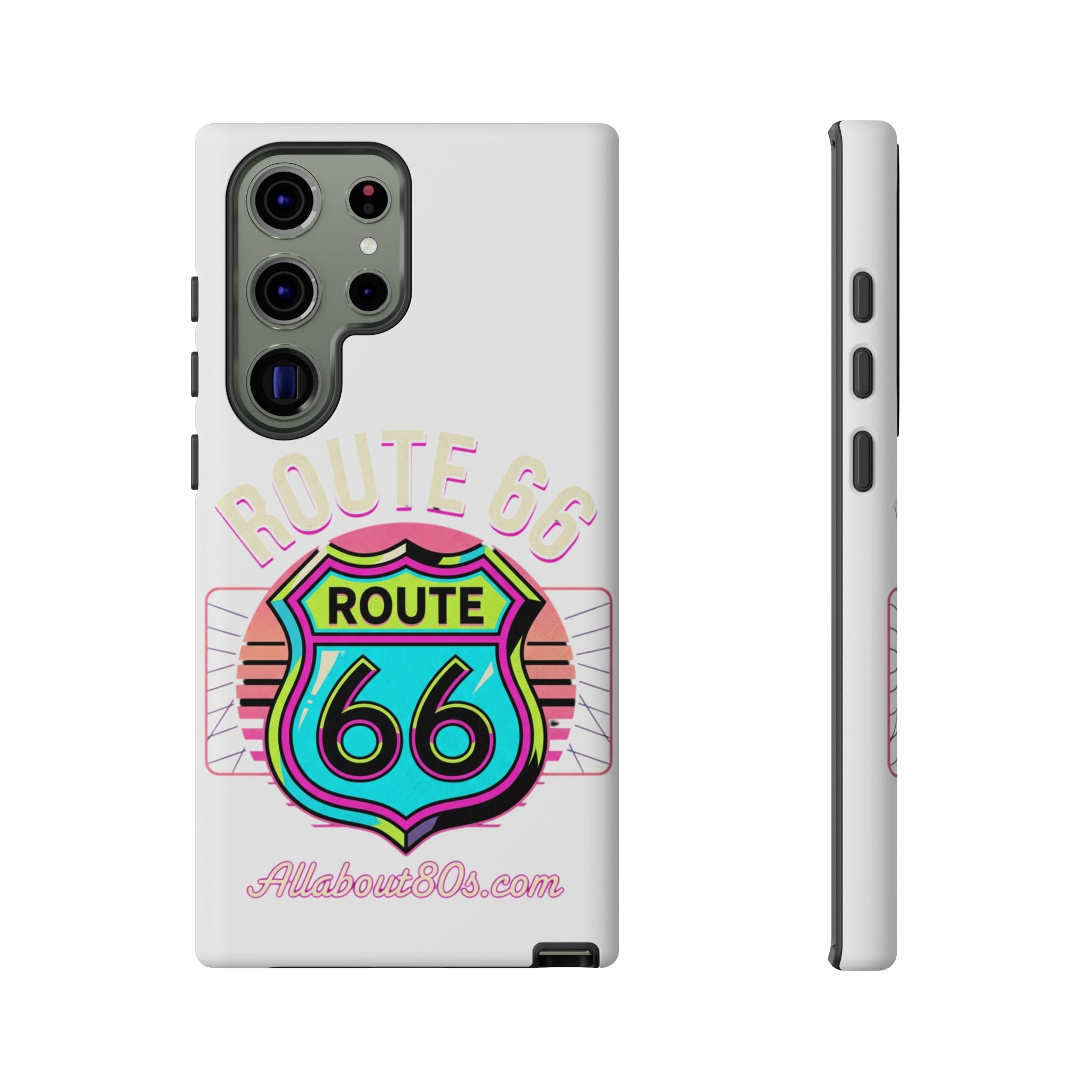 Route 66 Neon Phone Case — Retro Road Trip iPhone Cover