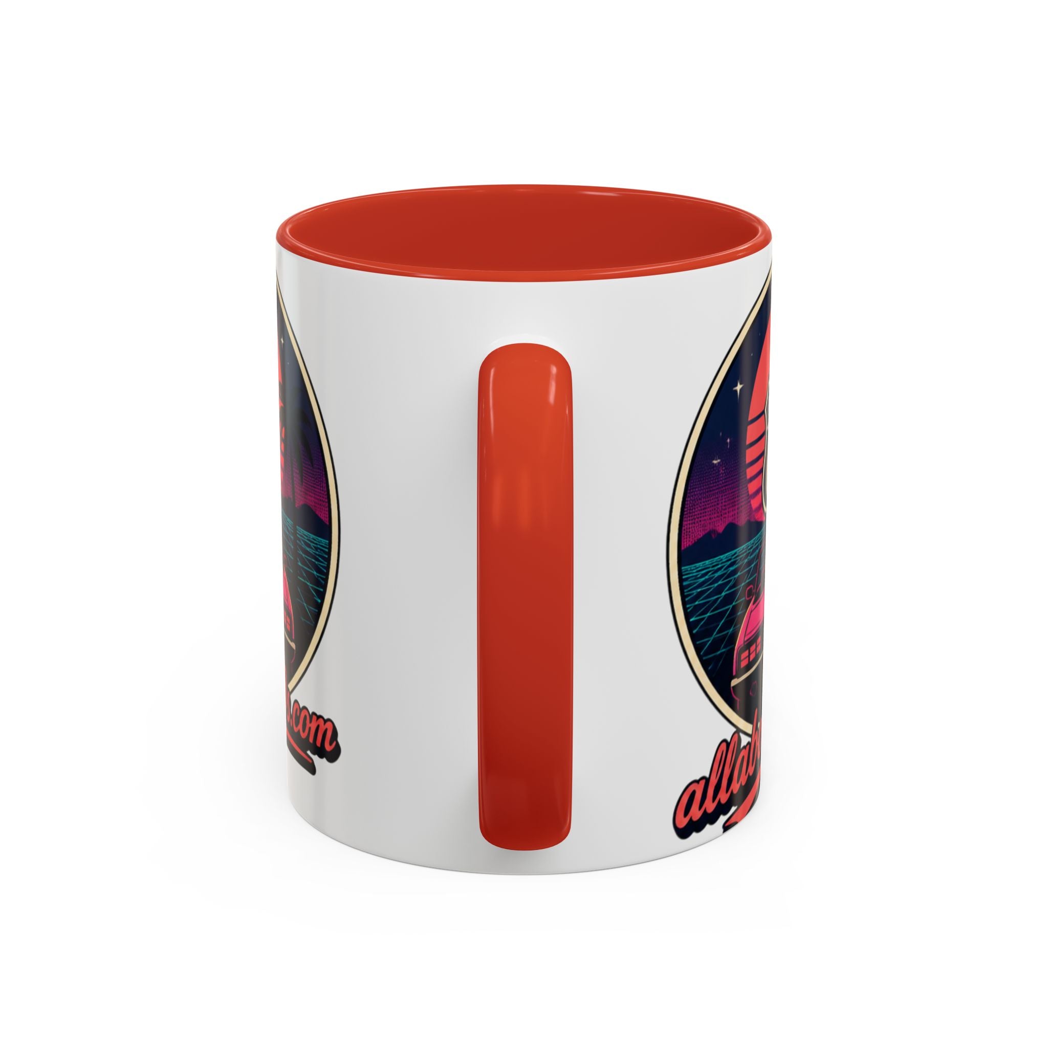 Route 66 Retro 80s Accent Coffee Mug — 'allabout80s' Vintage Sunset Design (11/15oz)