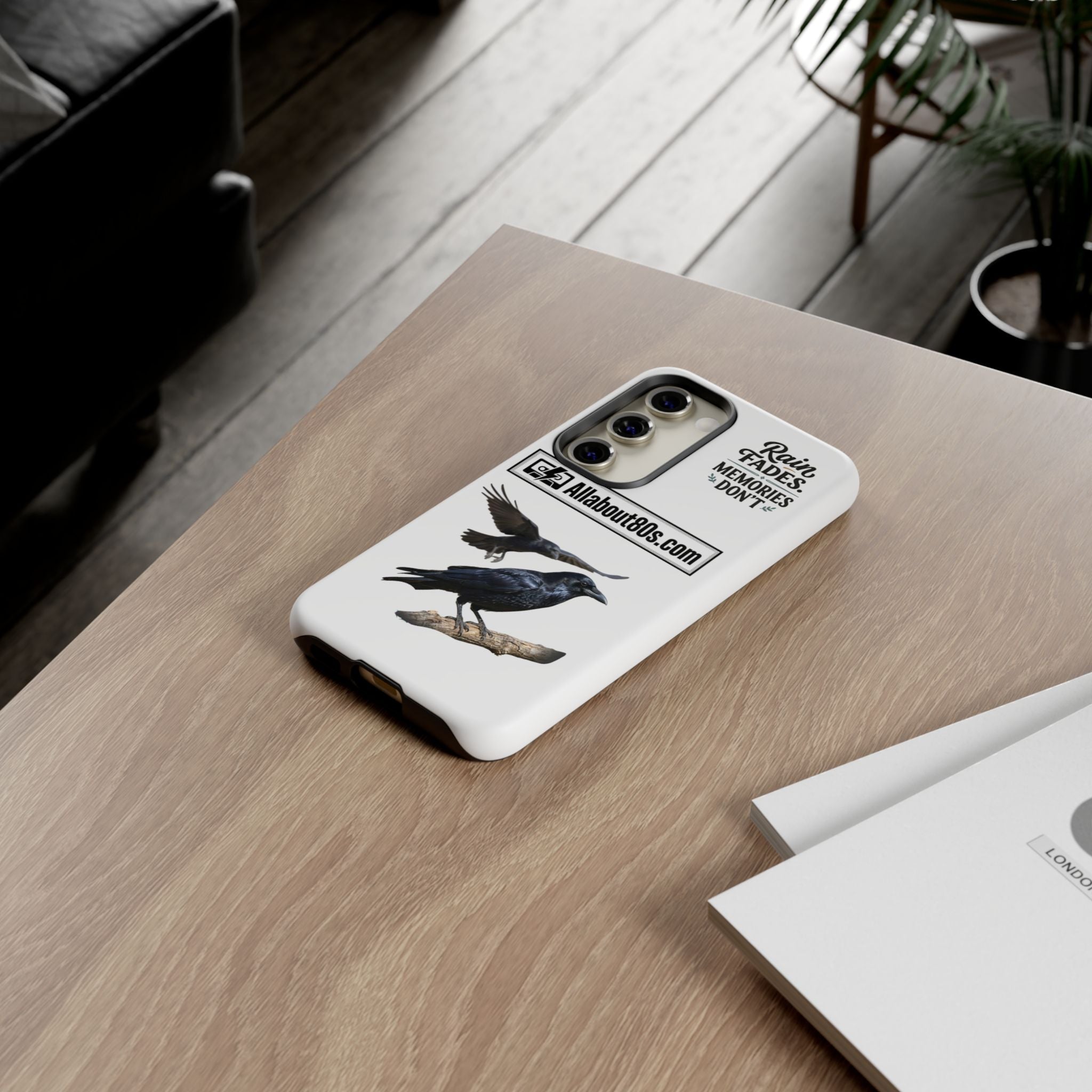 Raven Flight Phone Case — Protective iPhone Case with Black Crow Design