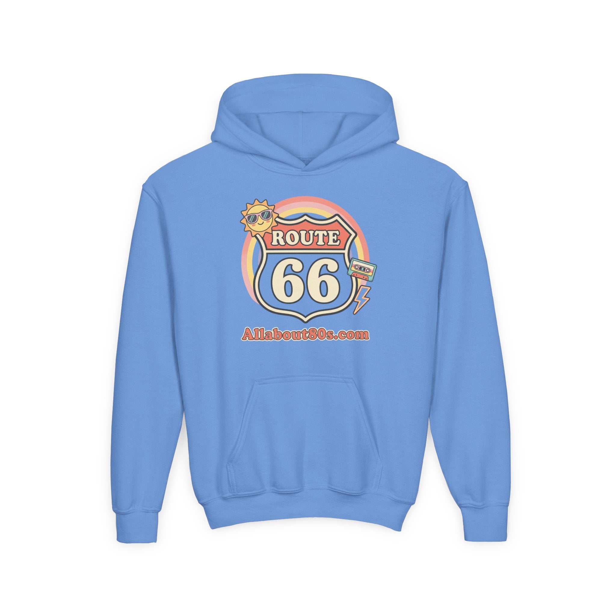 Route 66 Youth Hoodie — Retro Road Trip Graphic Sweatshirt