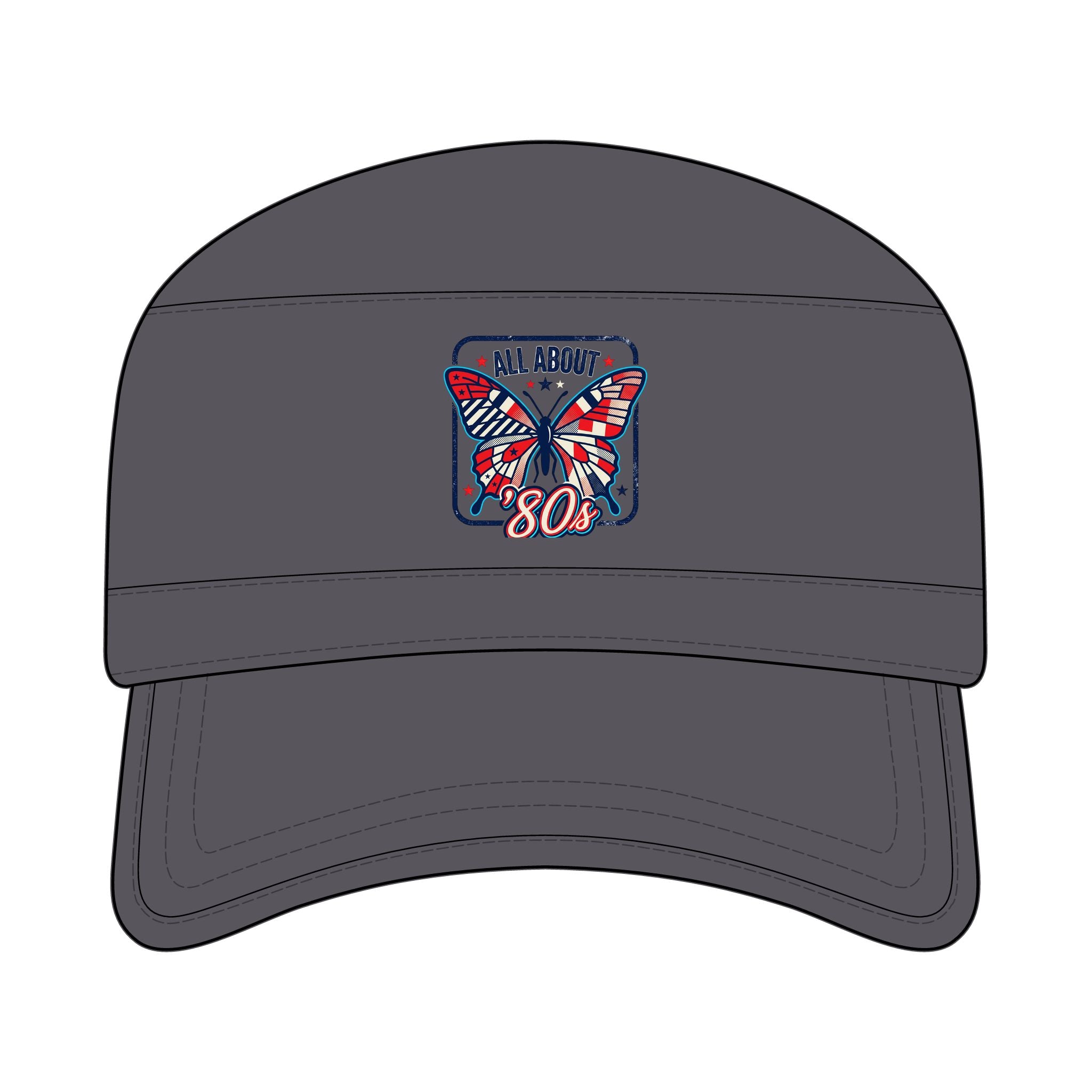 Butterfly Corps Cap – "All About 80" Embroidered Military-Inspired Hat