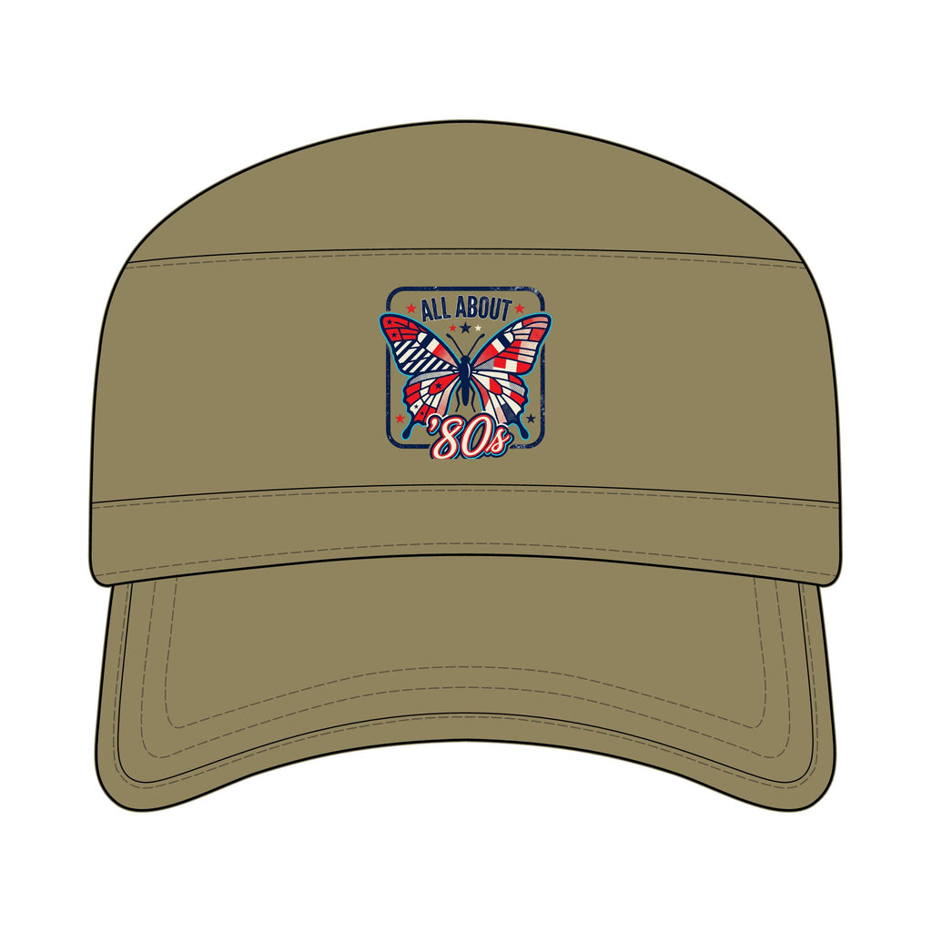 Butterfly Corps Cap – "All About 80" Embroidered Military-Inspired Hat