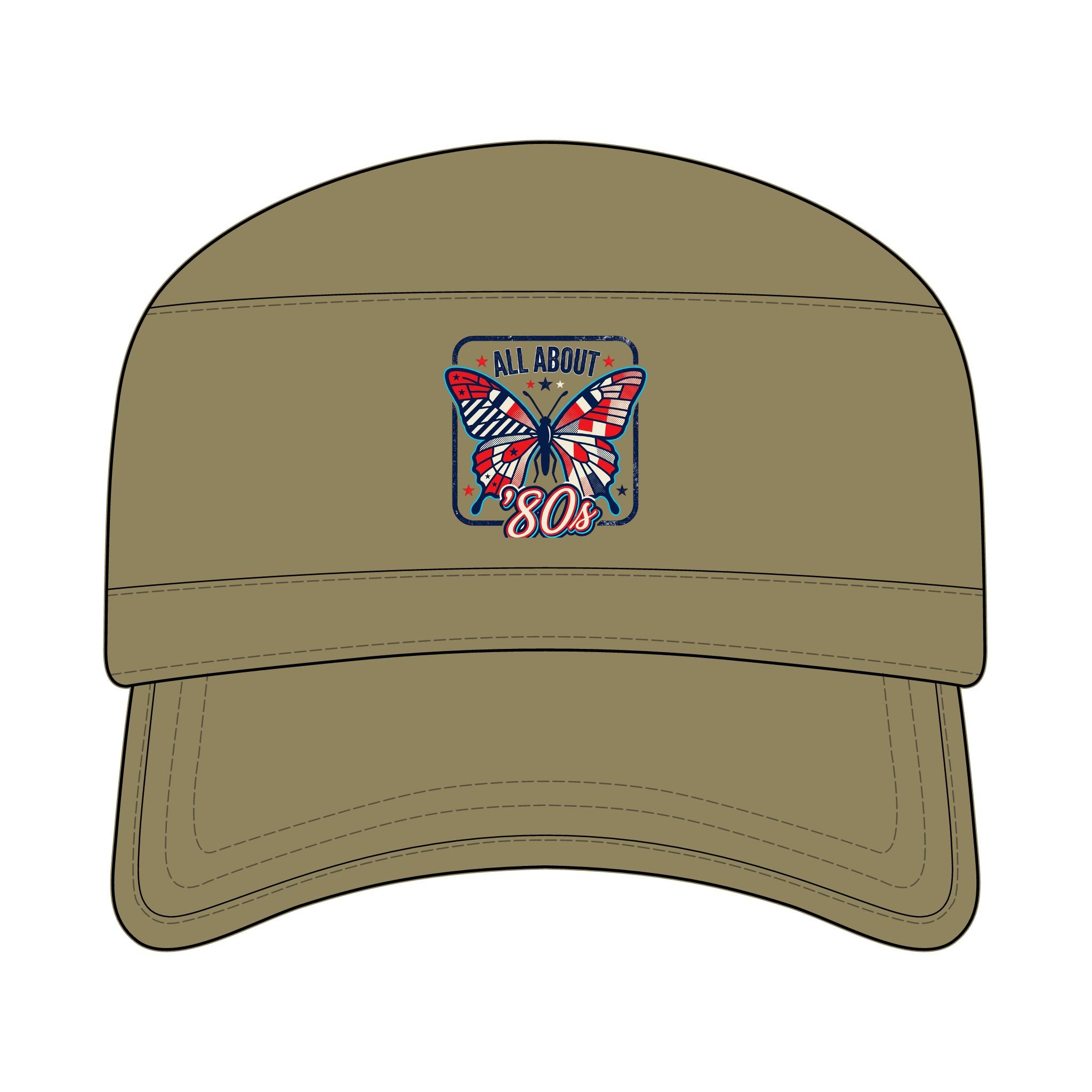 Butterfly Corps Cap – "All About 80" Embroidered Military-Inspired Hat