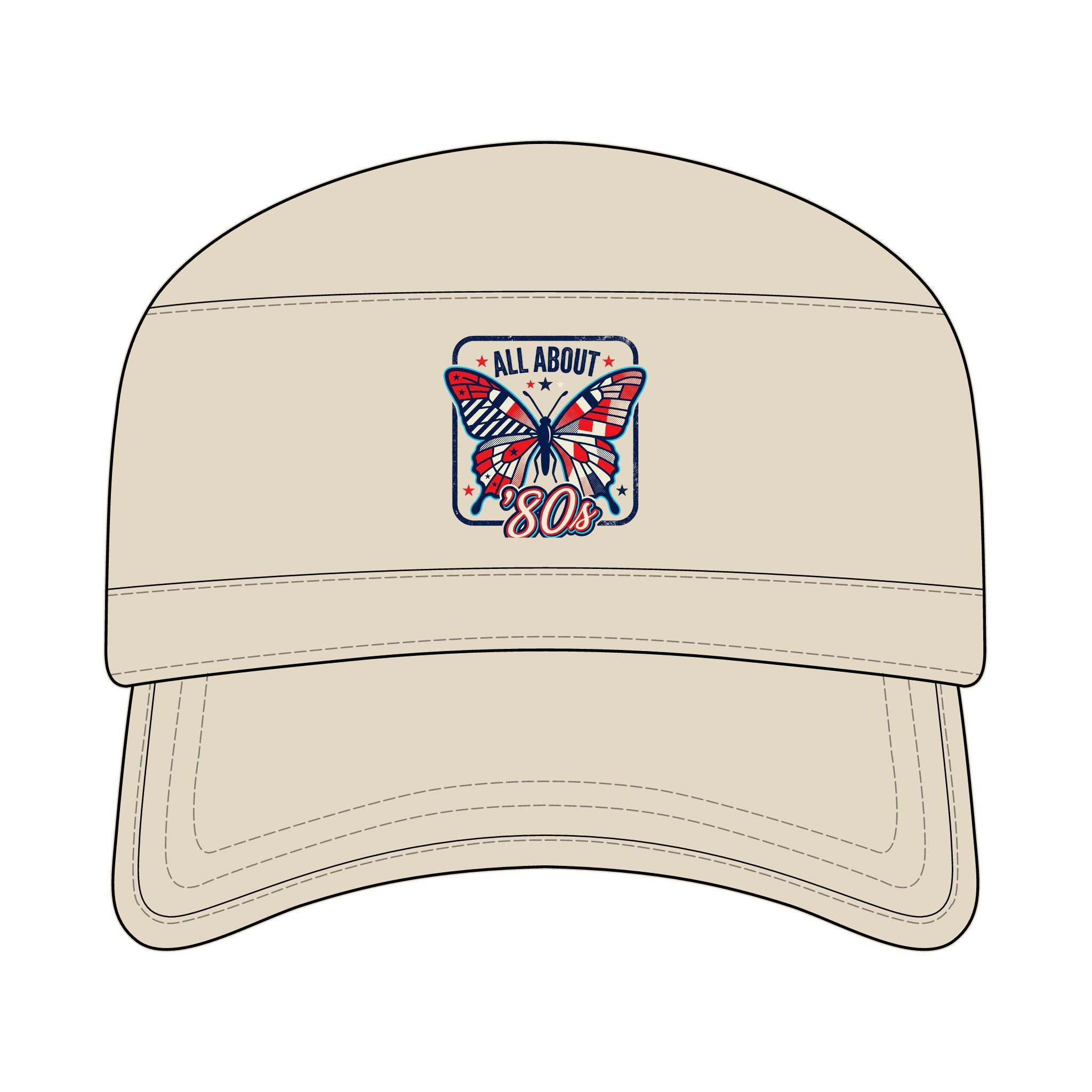 Butterfly Corps Cap – "All About 80" Embroidered Military-Inspired Hat