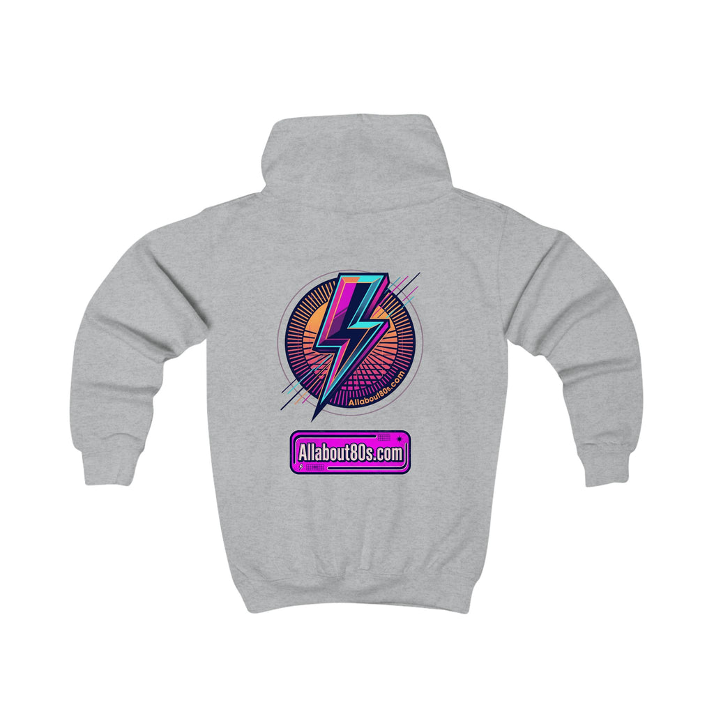 Kids Hoodie - Retro Lightning Bolt Graphic Hooded Sweatshirt for Boys & Girls