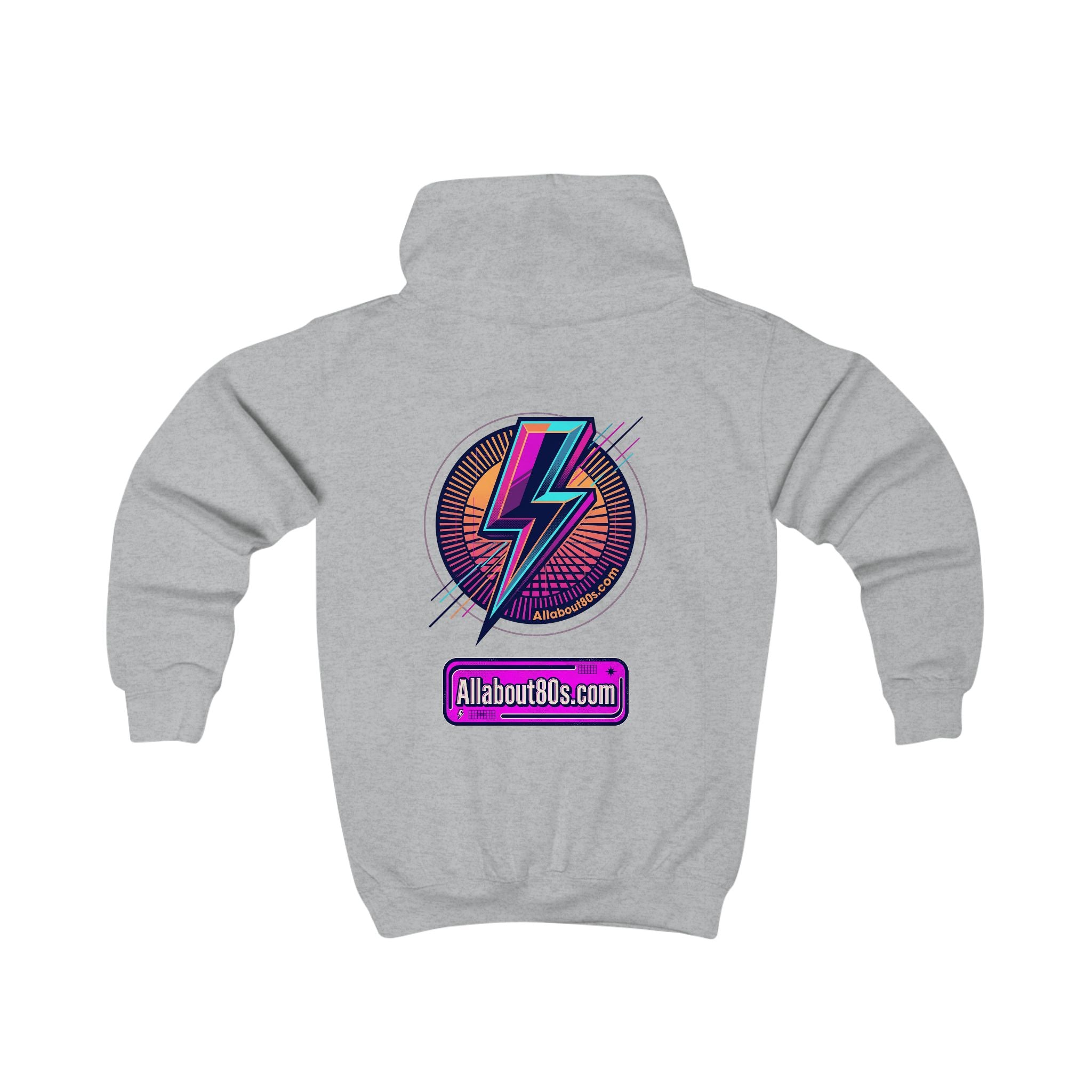 Kids Hoodie - Retro Lightning Bolt Graphic Hooded Sweatshirt for Boys & Girls