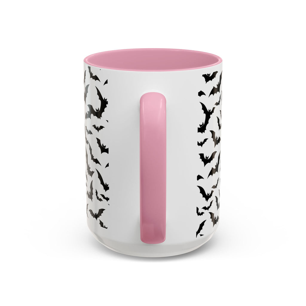 Halloween Haunted Castle Coffee Mug — Colorful Bat Pattern 11oz/15oz