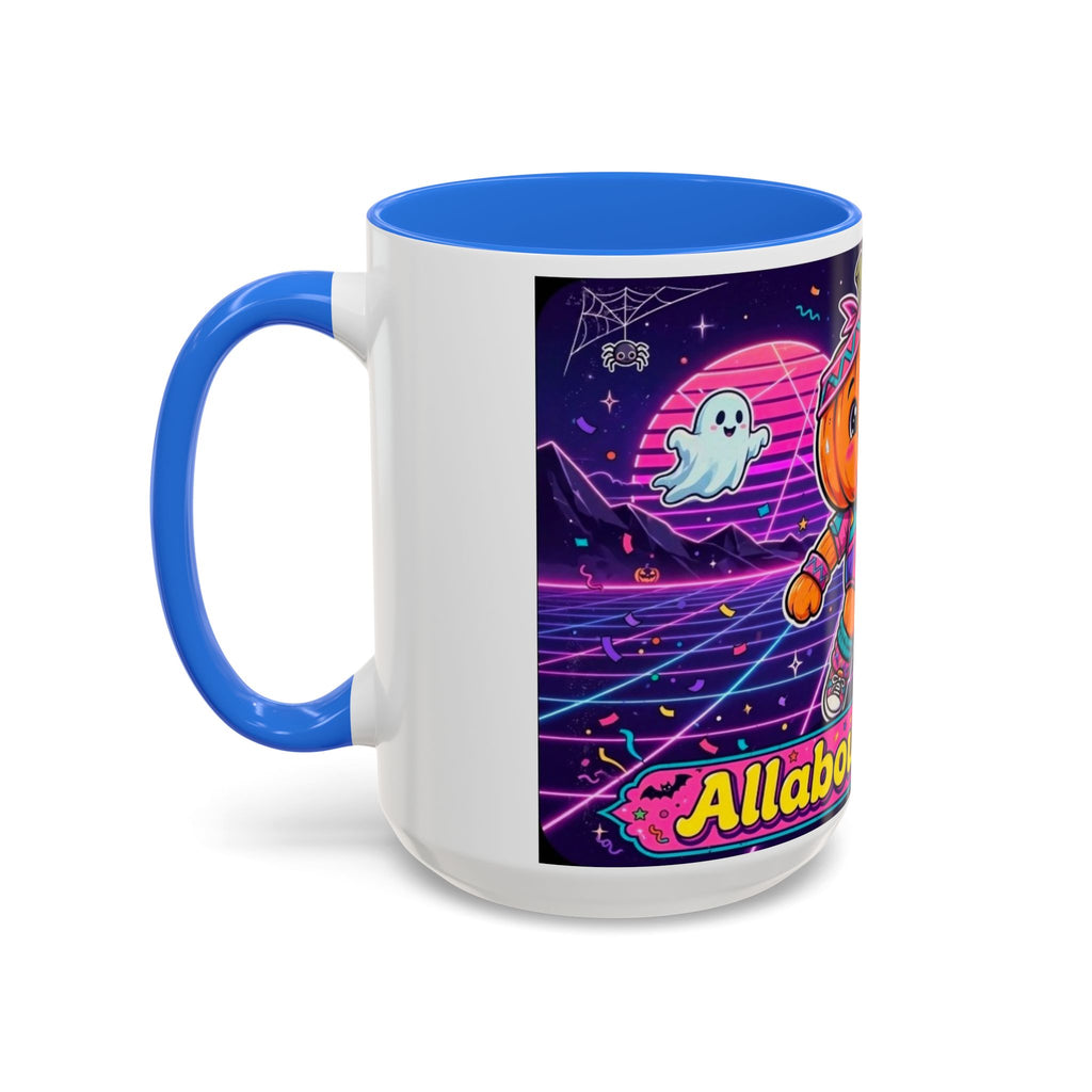 80s Retro Pumpkin Mug – Cute Neon Halloween Coffee Cup (11oz/15oz)
