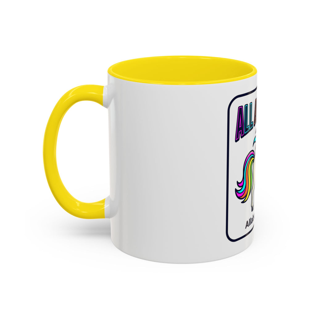 80s Unicorn Coffee Mug — Allabout80s Retro Rainbow Accent Mug (11/15oz)