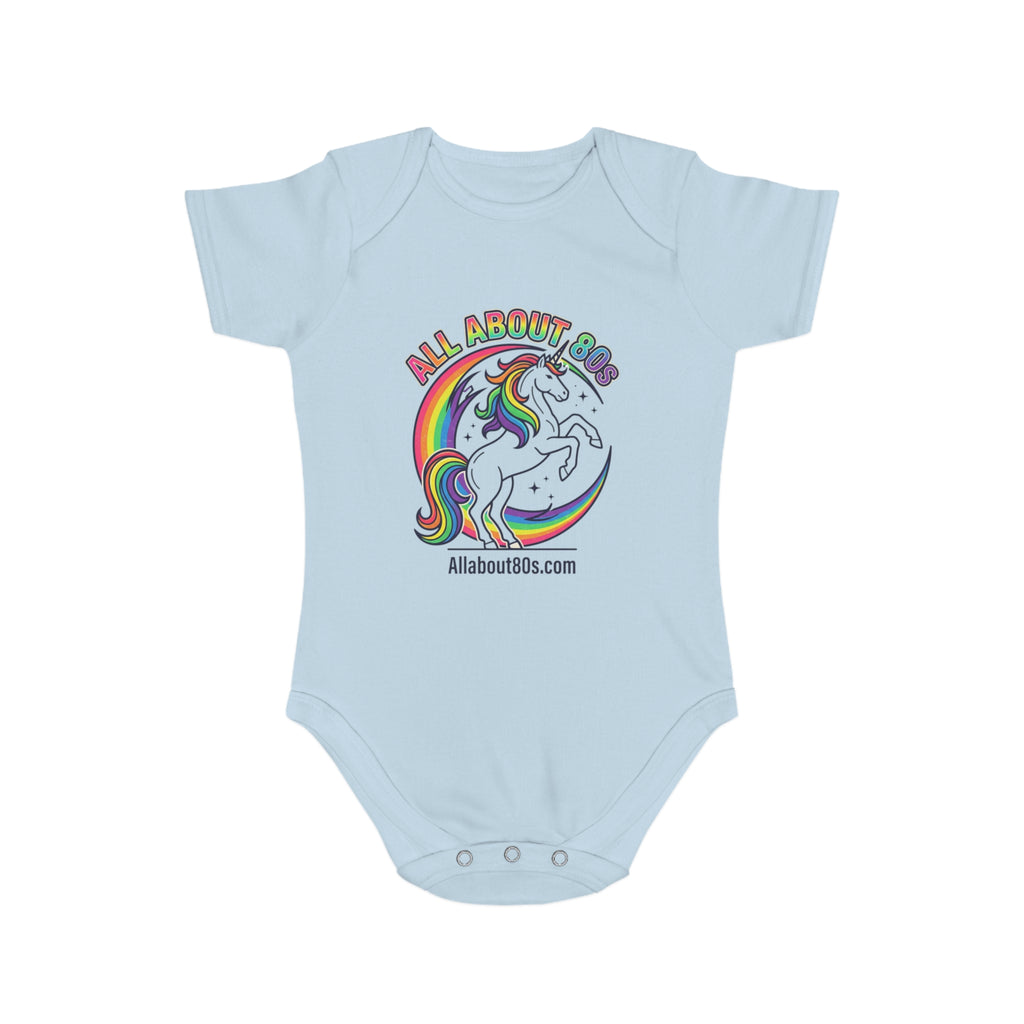 Baby Bodysuit — Rainbow Unicorn "All About 80s" Infant Onesie