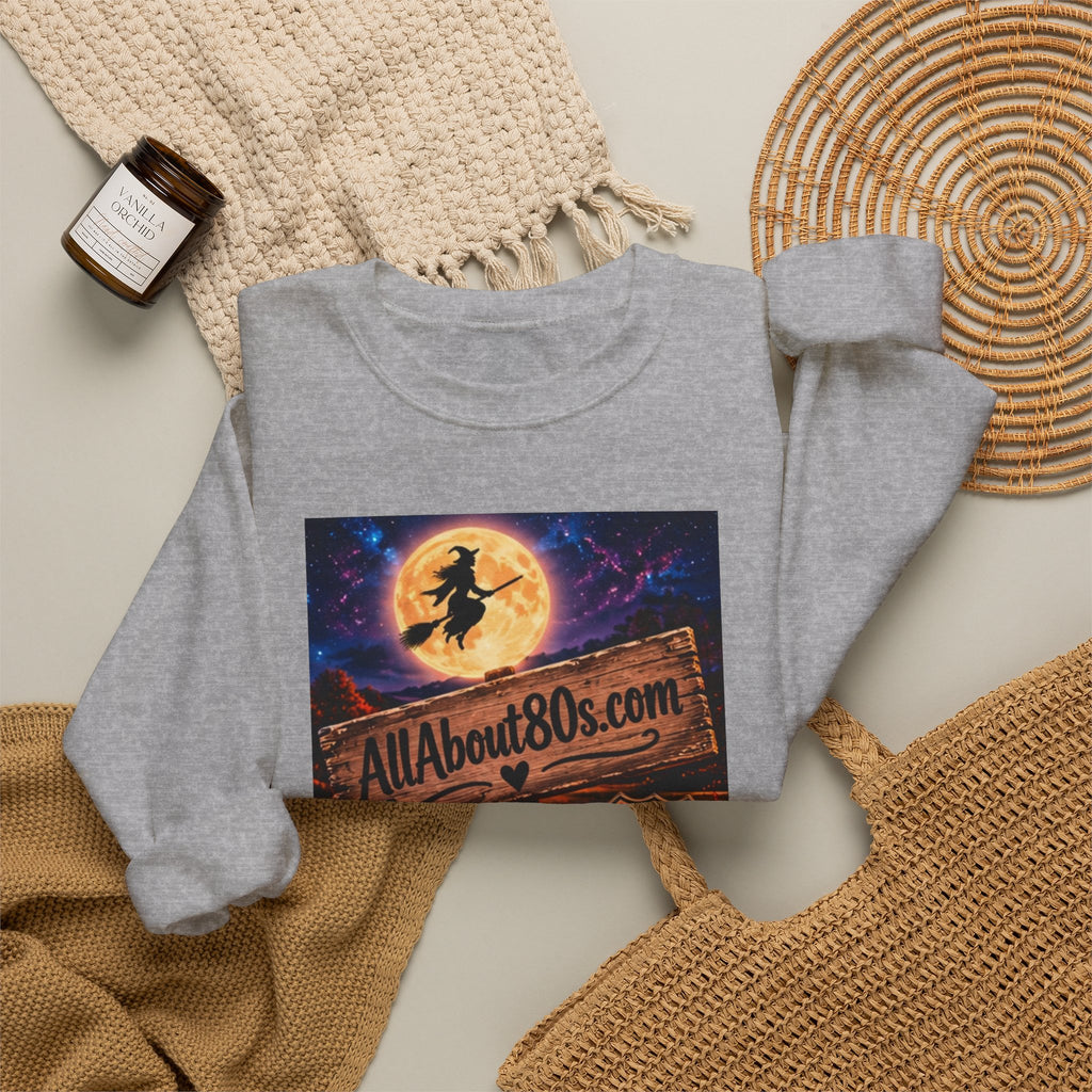 Halloween Route 66 Sweatshirt — AllAbout80s.com Pumpkin Witch Crewneck