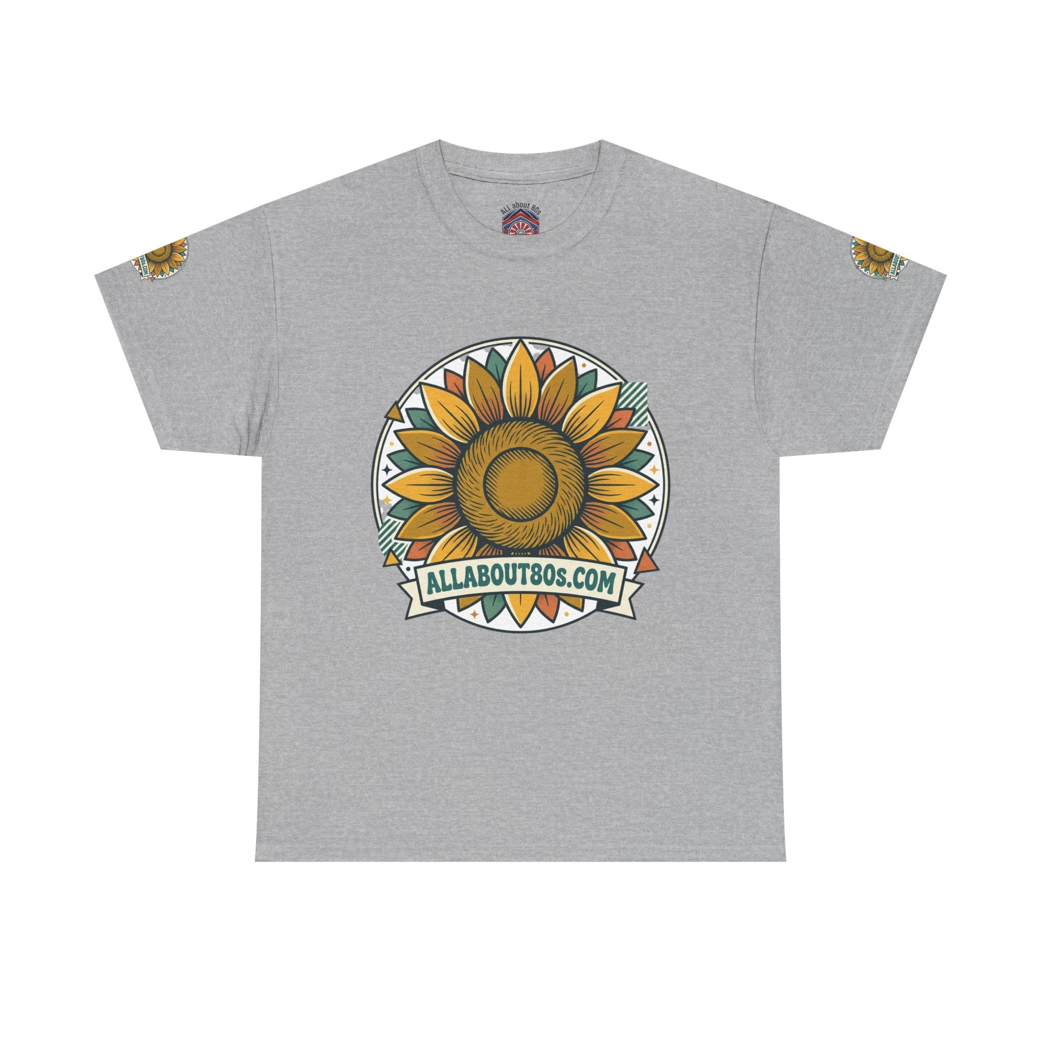 Sunflower Logo T-Shirt — AllAbout80s.com Vintage Floral Tee