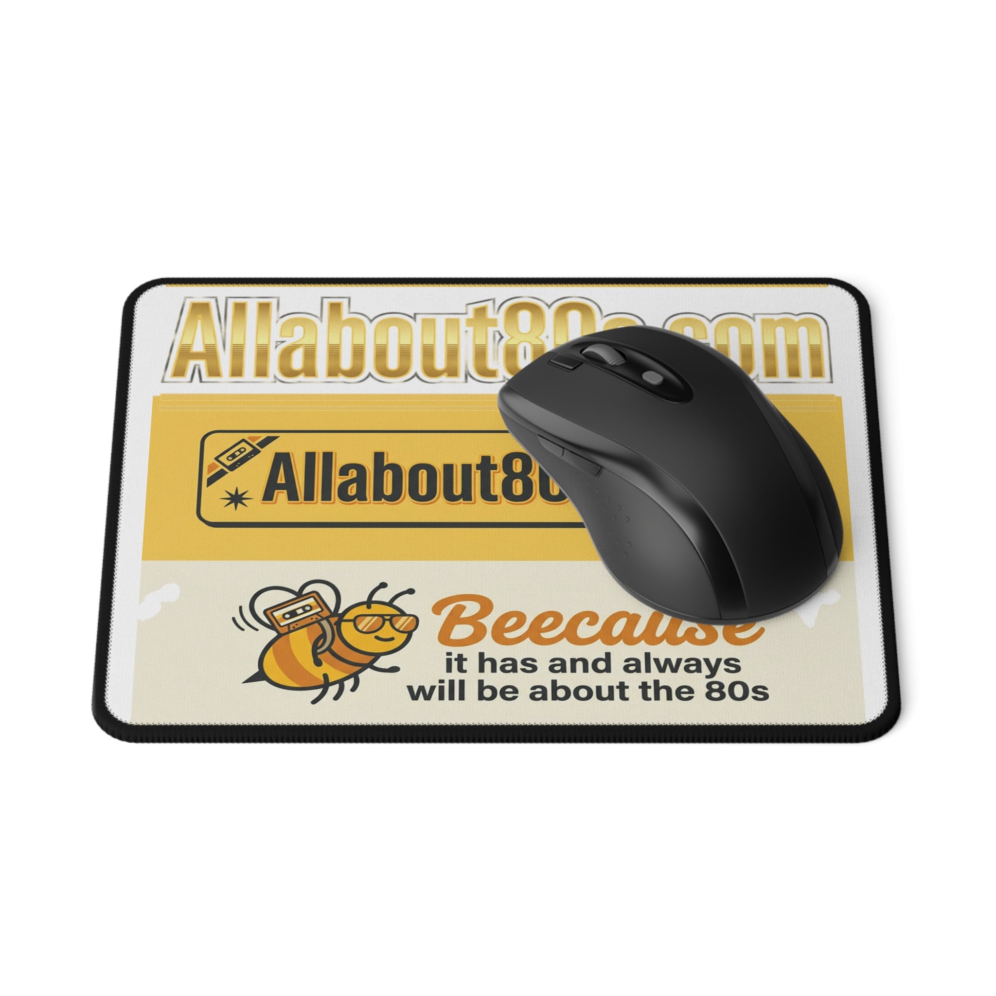 80s Retro Logo Mouse Pad — 'Allabout80s.com' Beecause Vintage Gaming Desk Mat