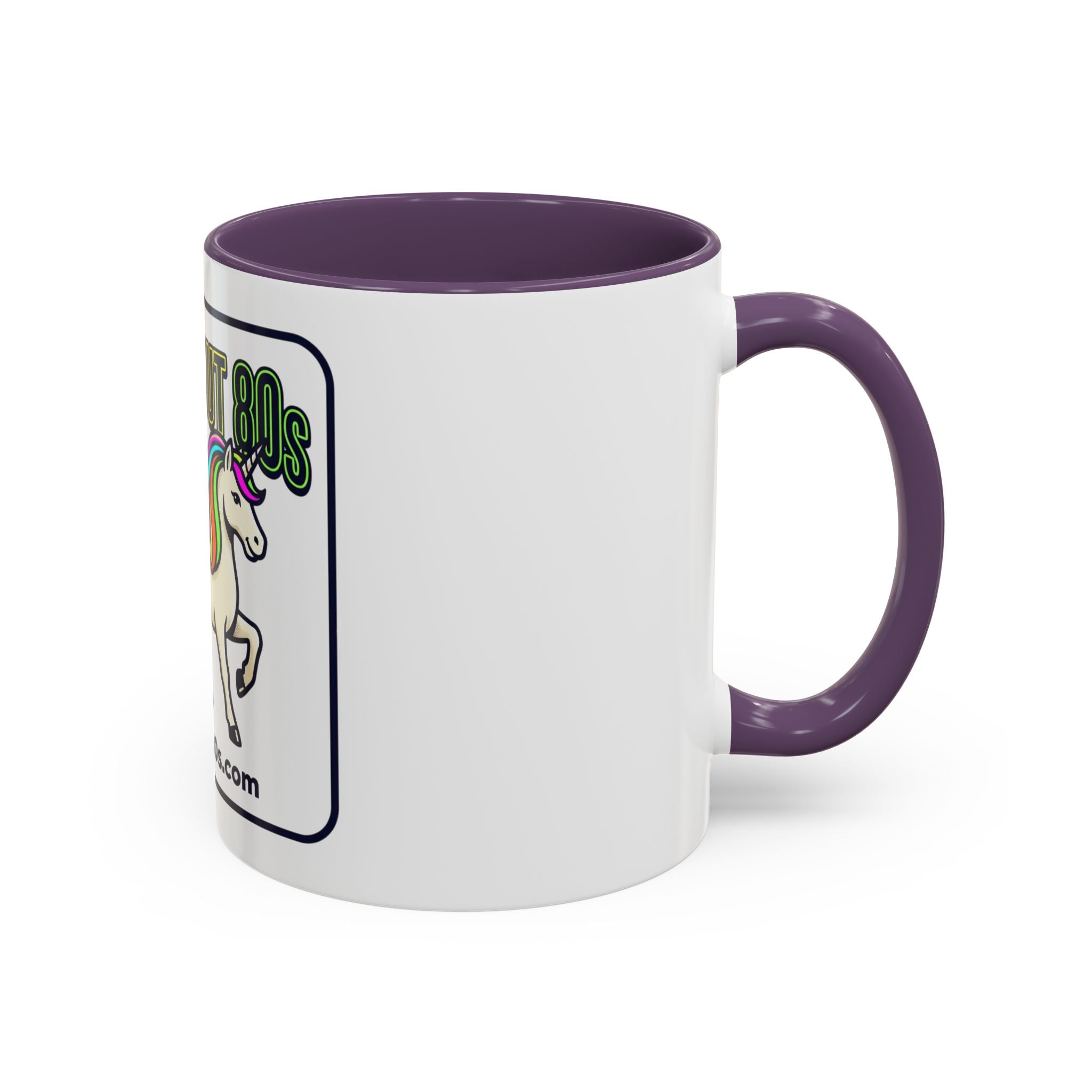 80s Unicorn Coffee Mug — Allabout80s Retro Rainbow Accent Mug (11/15oz)