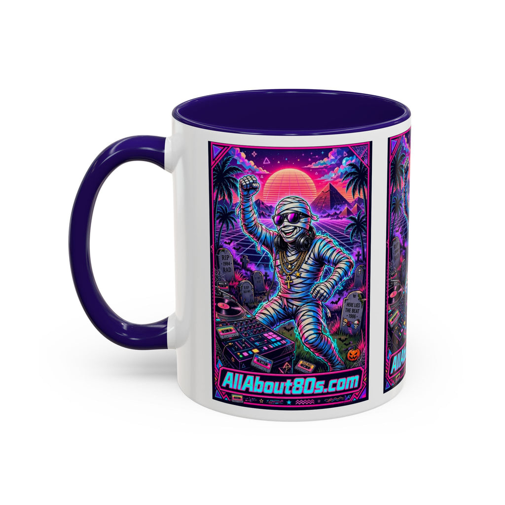 80s Retro Astro Skate Mug — Neon Vaporwave Skeleton Skateboard Coffee Cup (AllAbout80s.com)