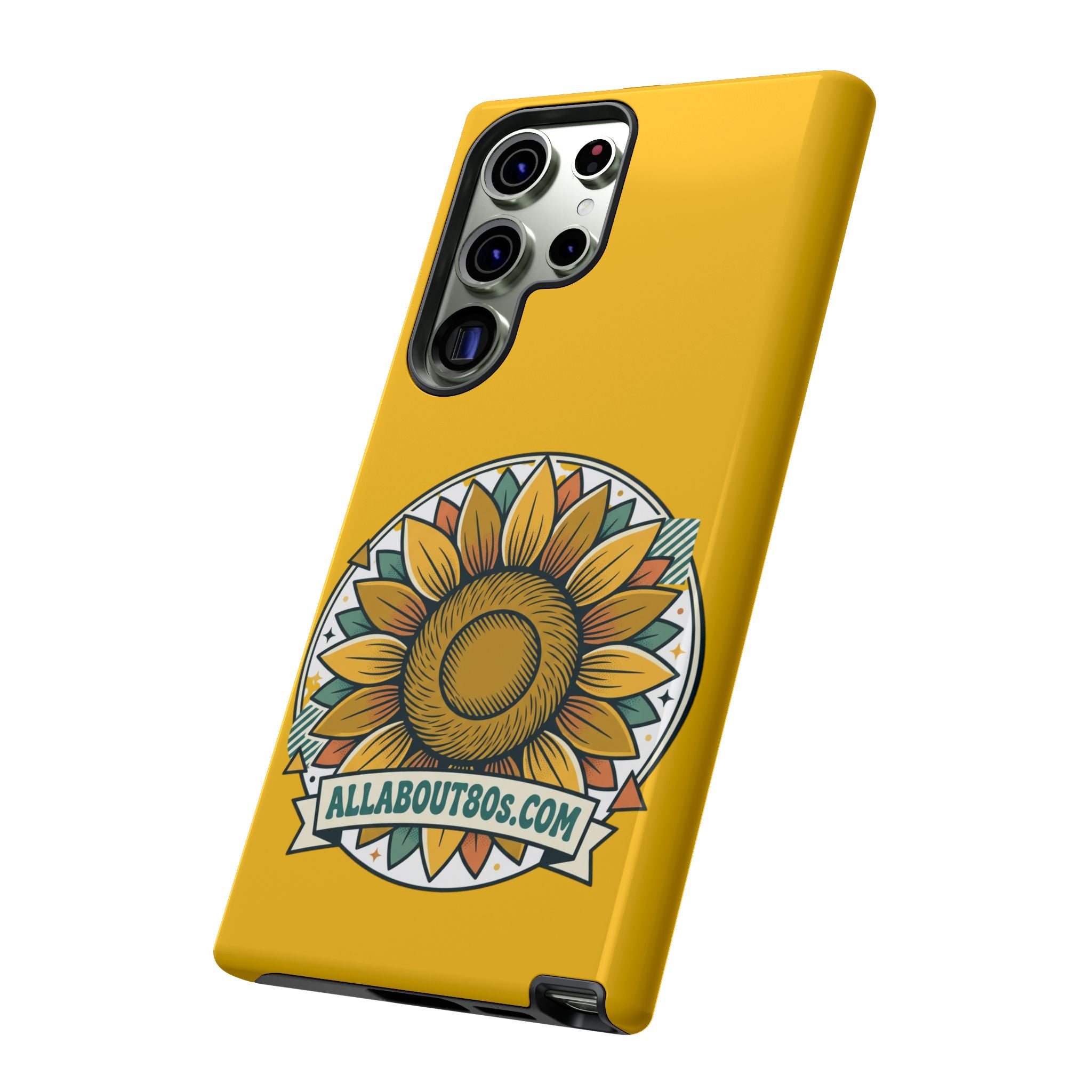 Sunflower Logo Phone Case — AllAbout80s.com Yellow Protective Cover