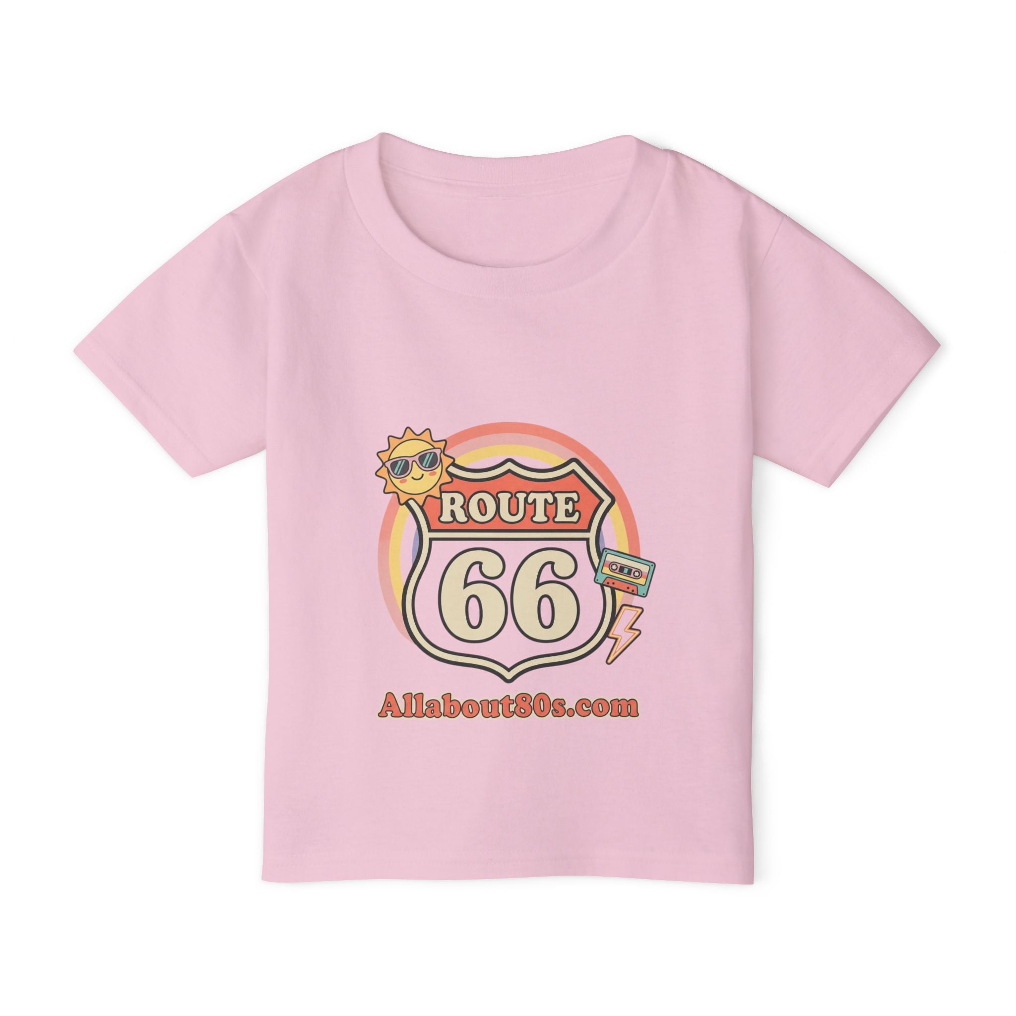 Route 66 Toddler T‑Shirt — Retro Sun Logo "Route 66" Kids Tee