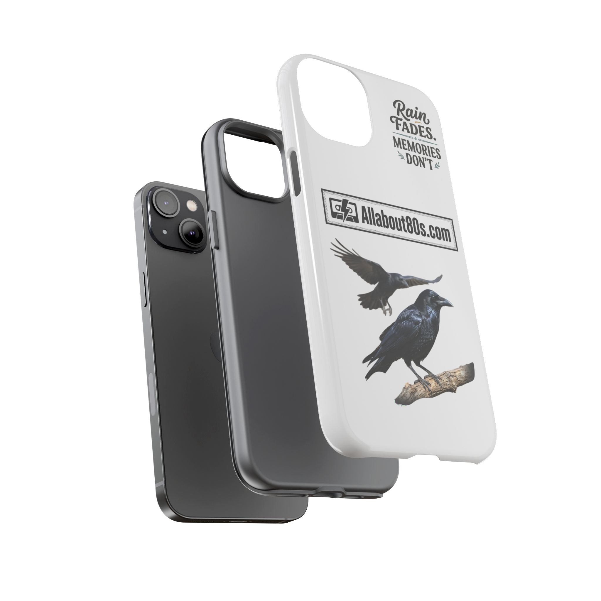 Raven Flight Phone Case — Protective iPhone Case with Black Crow Design
