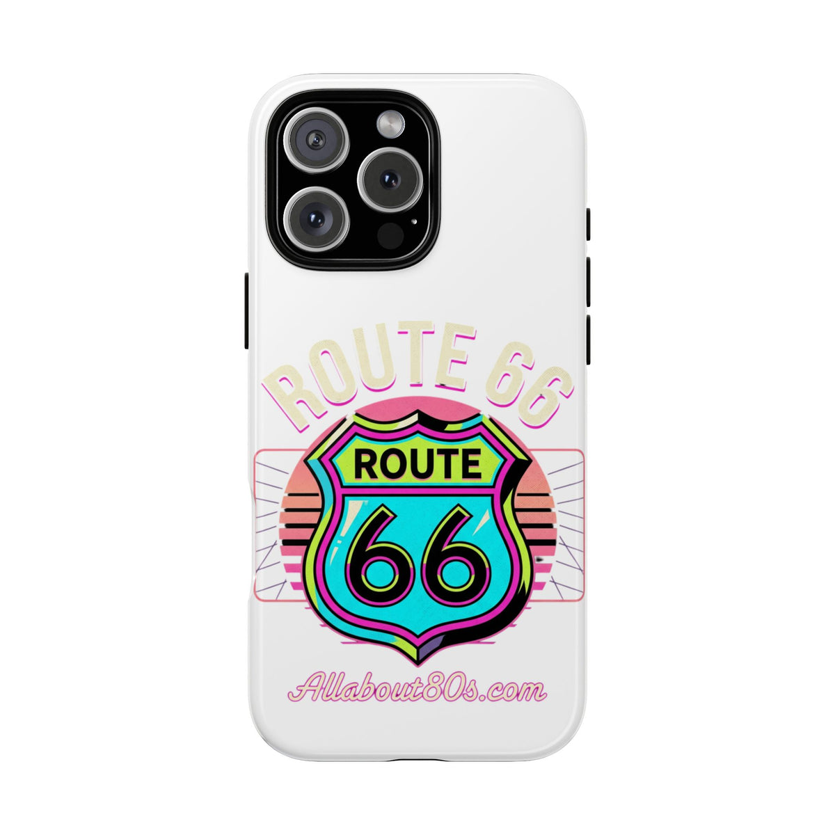 Route 66 Neon Phone Case — Retro Road Trip iPhone Cover
