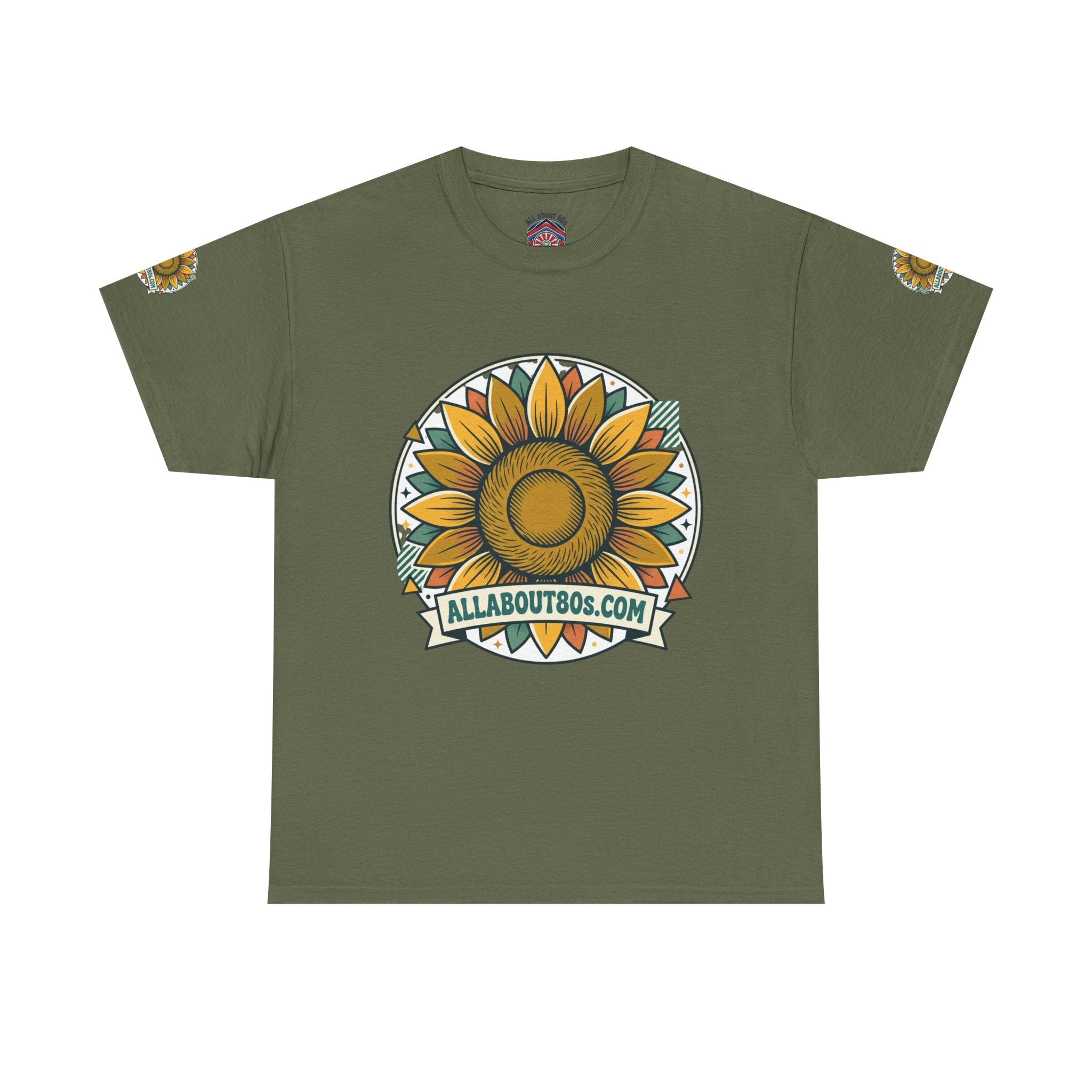 Sunflower Logo T-Shirt — AllAbout80s.com Vintage Floral Tee