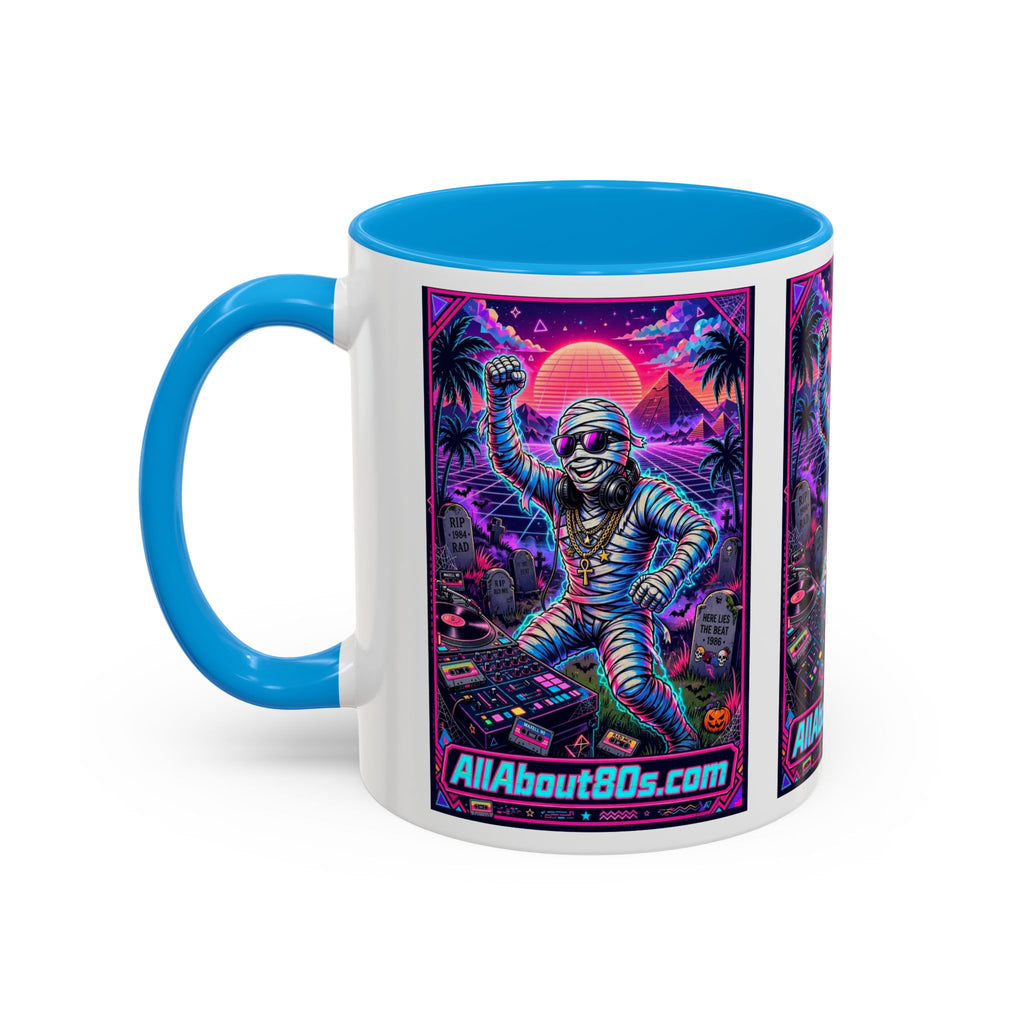 80s Retro Astro Skate Mug — Neon Vaporwave Skeleton Skateboard Coffee Cup (AllAbout80s.com)