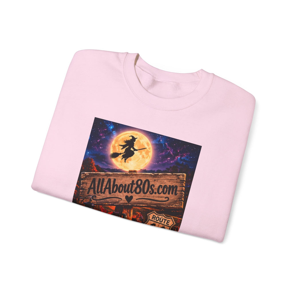 Halloween Route 66 Sweatshirt — AllAbout80s.com Pumpkin Witch Crewneck