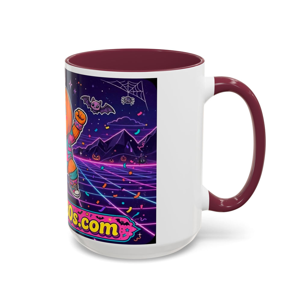 80s Retro Pumpkin Mug – Cute Neon Halloween Coffee Cup (11oz/15oz)