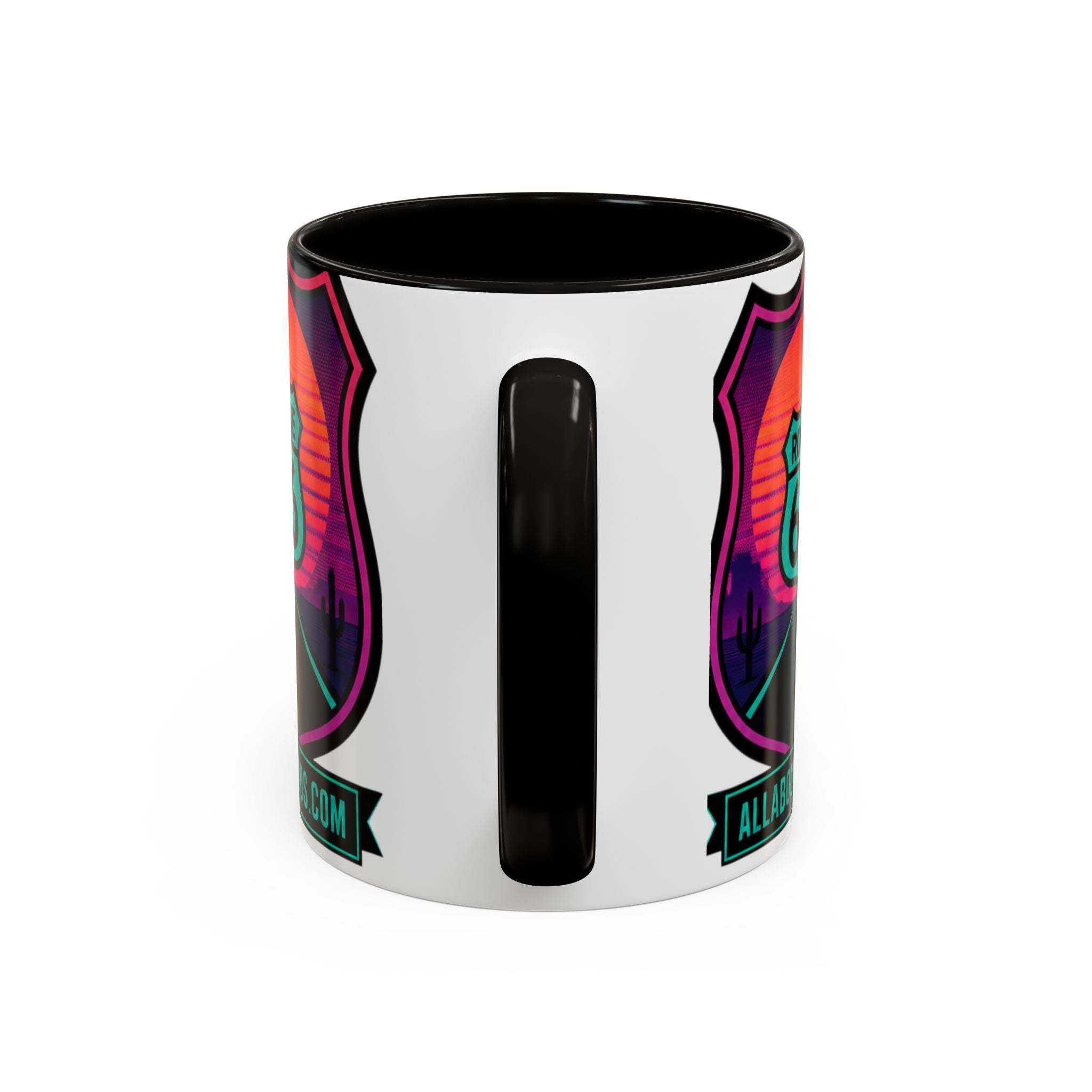 Route 66 Sunset Mug — Retro Neon Travel Coffee Cup (11oz & 15oz)