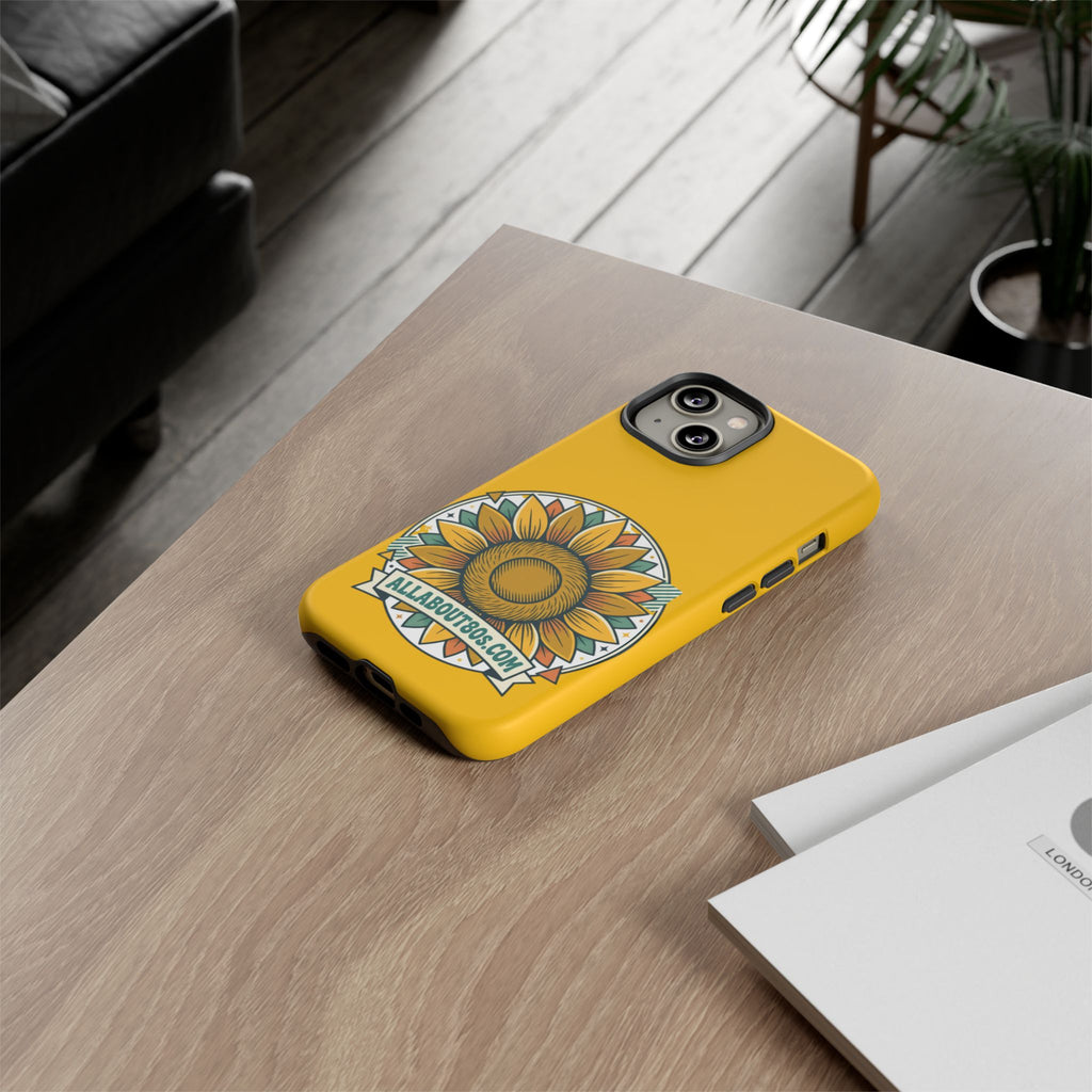 Sunflower Logo Phone Case — AllAbout80s.com Yellow Protective Cover