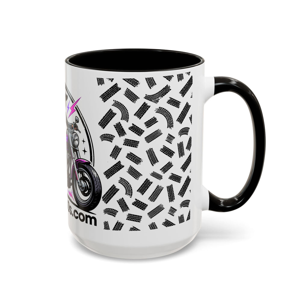 Witch Biker Motorcycle Mug — Retro 80s Neon Witch on Bike Coffee Cup (11oz/15oz)