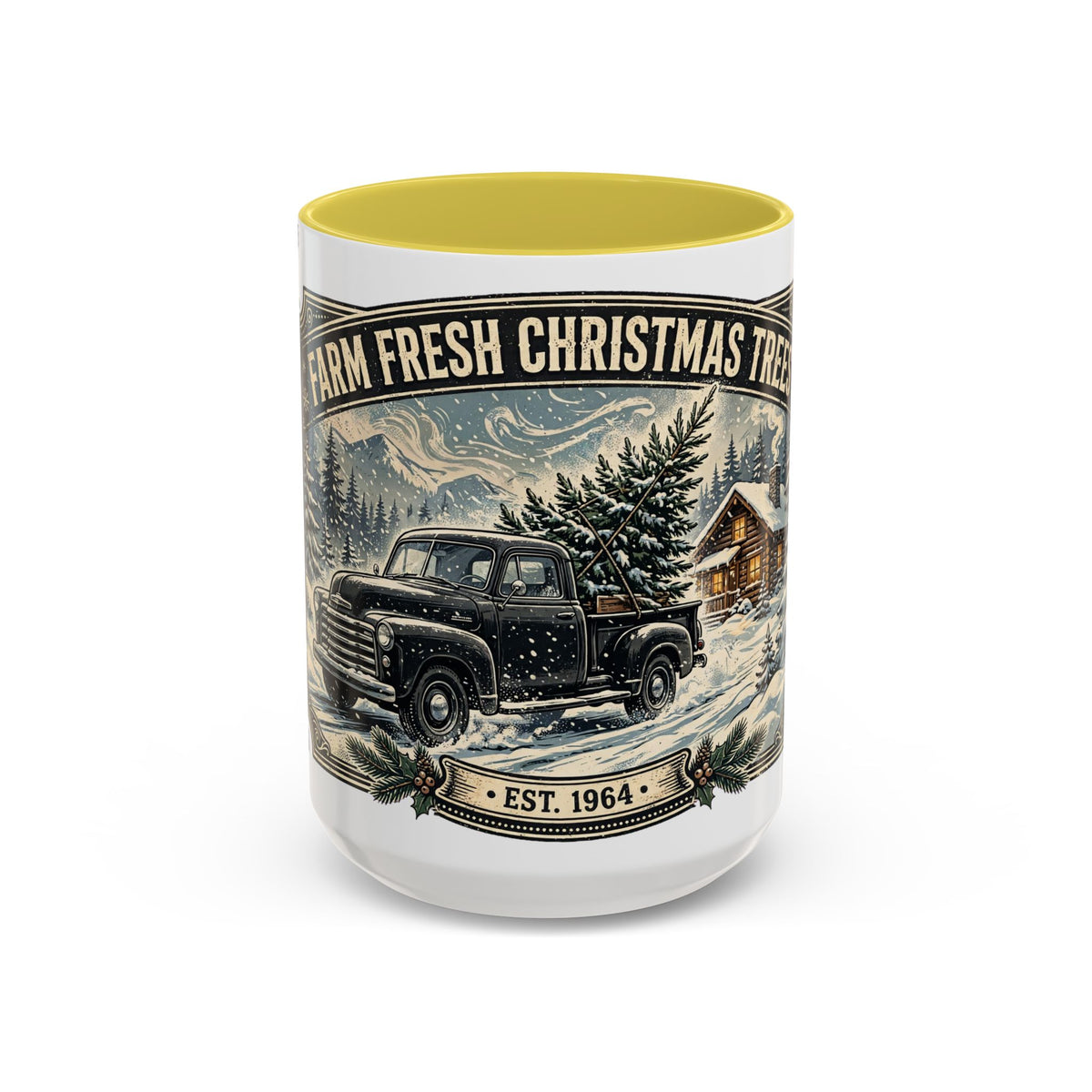 Farm Fresh Christmas Trees Vintage Truck Holiday Mug