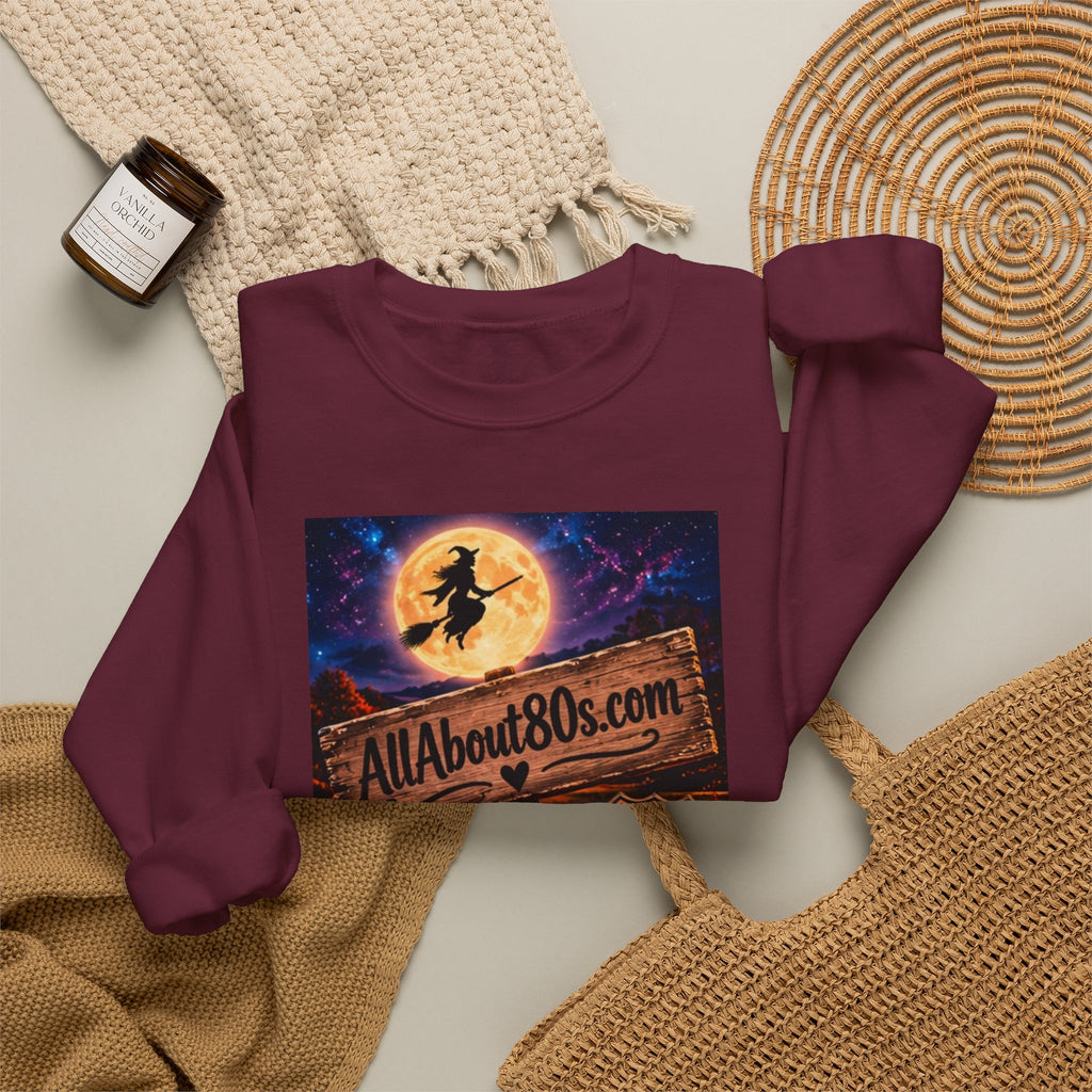 Halloween Route 66 Sweatshirt — AllAbout80s.com Pumpkin Witch Crewneck