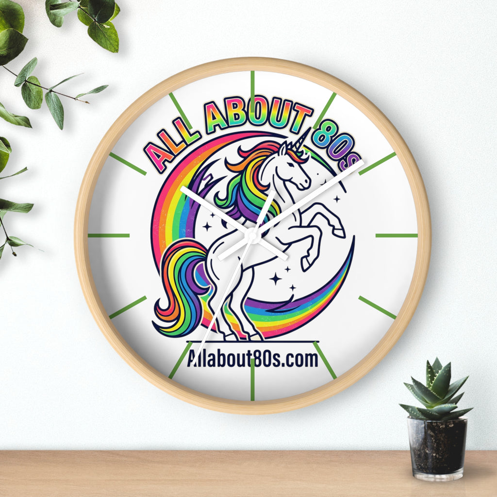 All About 80s Rainbow Unicorn Wall Clock — Retro 80s Decor