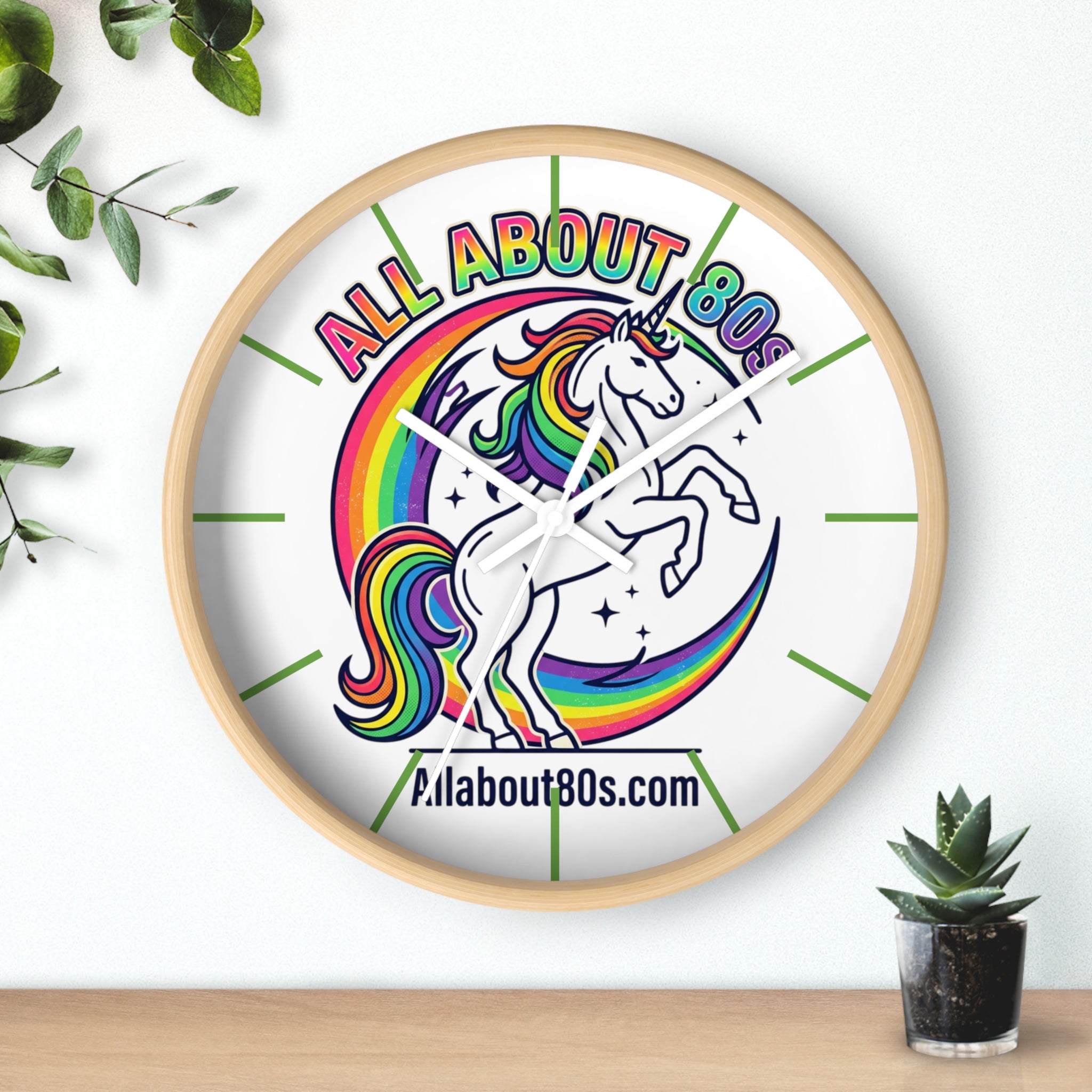All About 80s Rainbow Unicorn Wall Clock — Retro 80s Decor