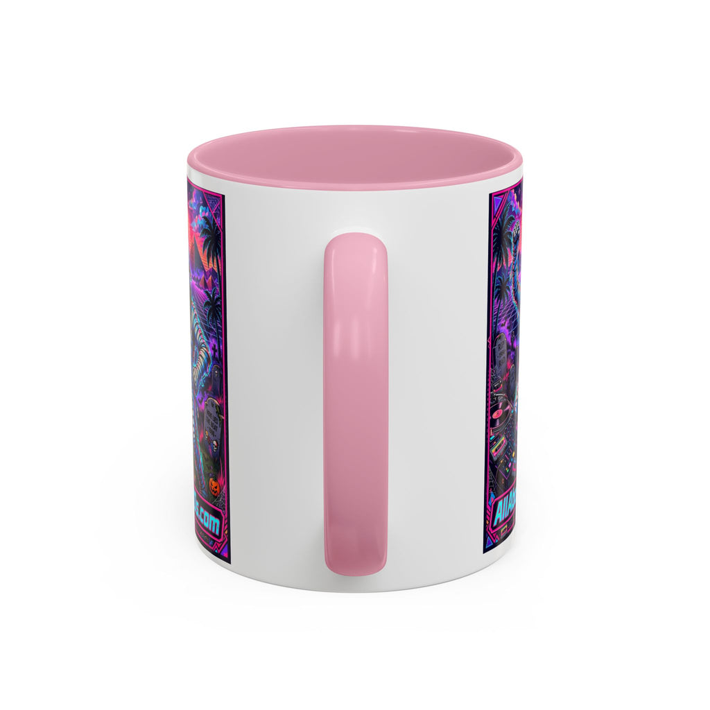 80s Retro Astro Skate Mug — Neon Vaporwave Skeleton Skateboard Coffee Cup (AllAbout80s.com)