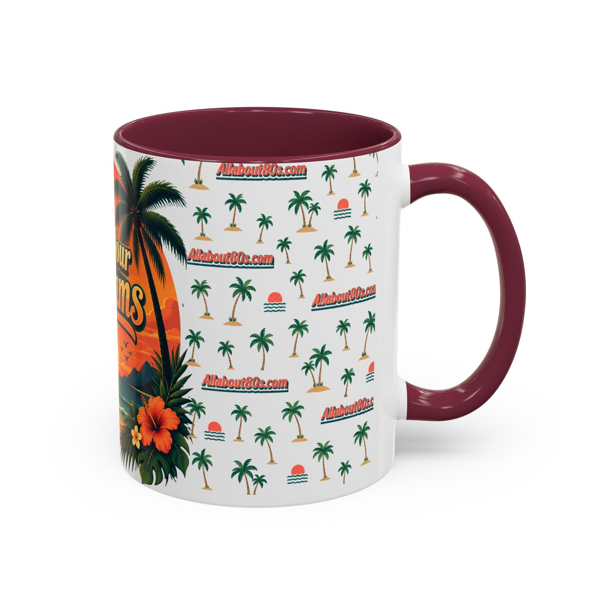 Live Your Dreams Tropical Sunset Mug